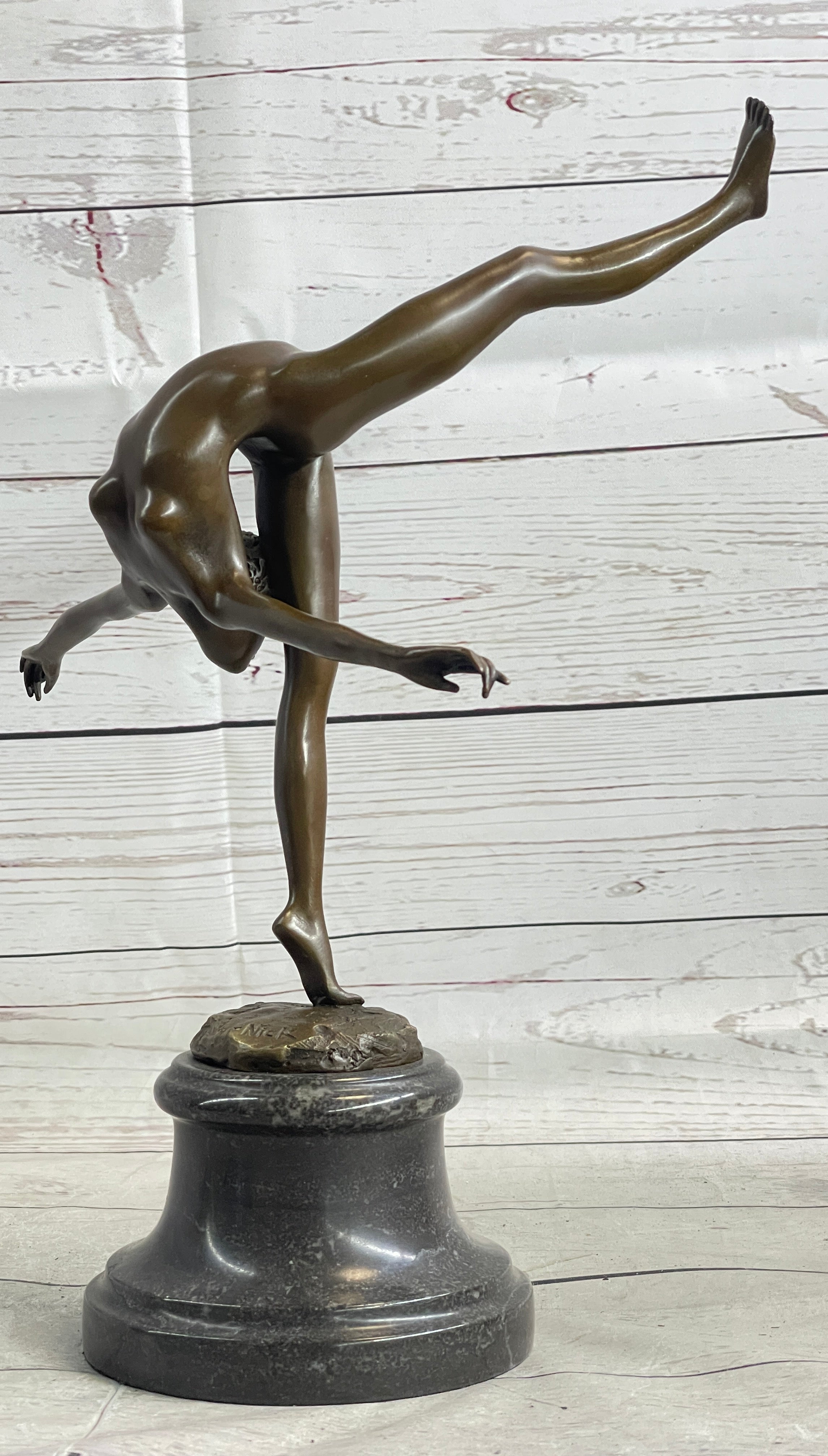 Handcrafted bronze sculpture SALE Troph Gymnast Talented Nude Deco Art Original