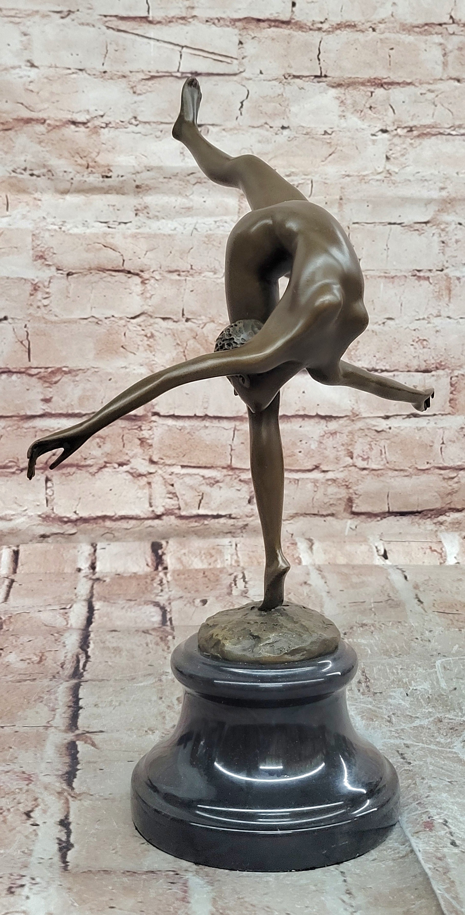 Handcrafted bronze sculpture SALE Troph Gymnast Talented Nude Deco Art Original