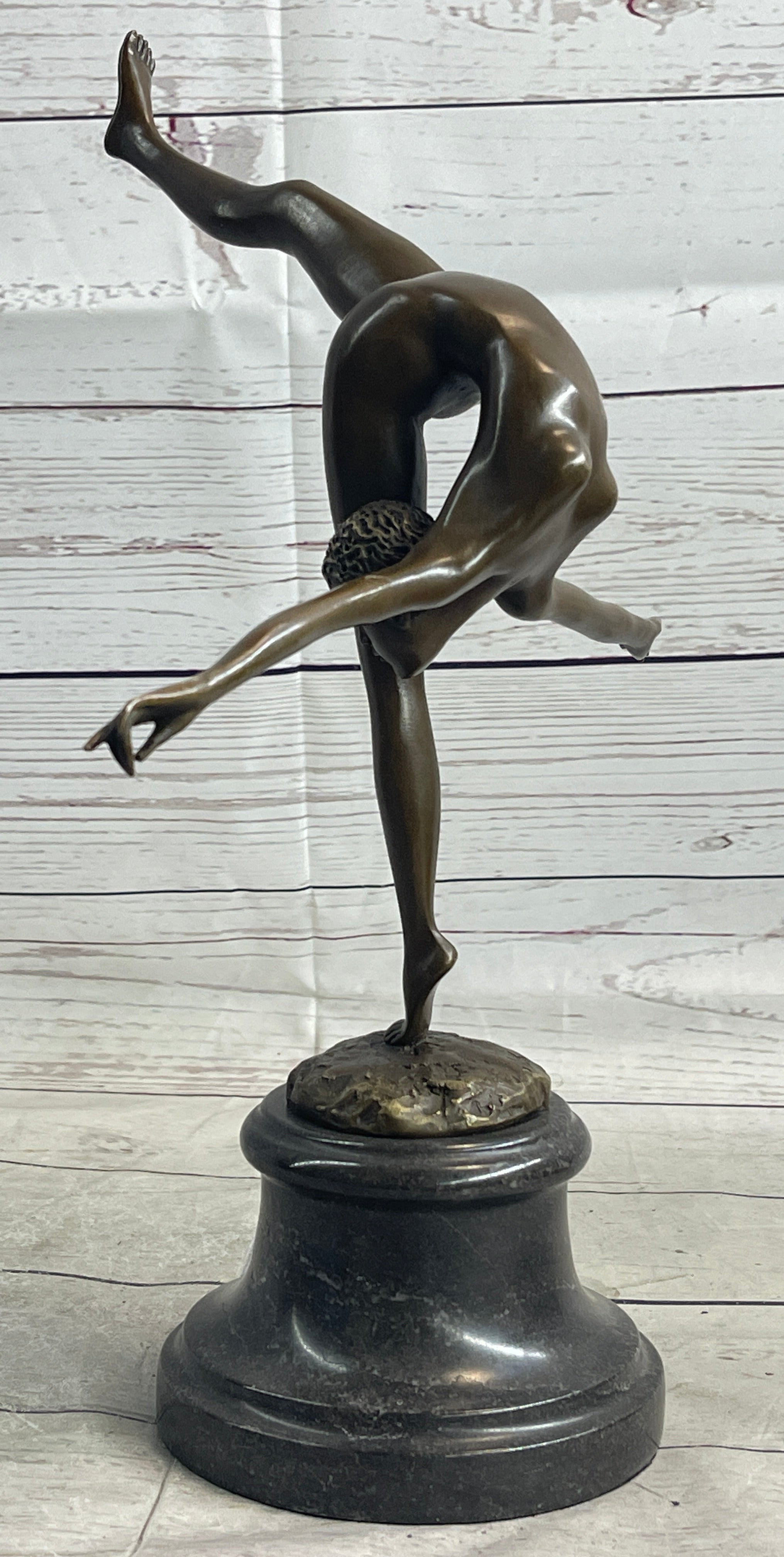 Handcrafted bronze sculpture SALE Troph Gymnast Talented Nude Deco Art Original