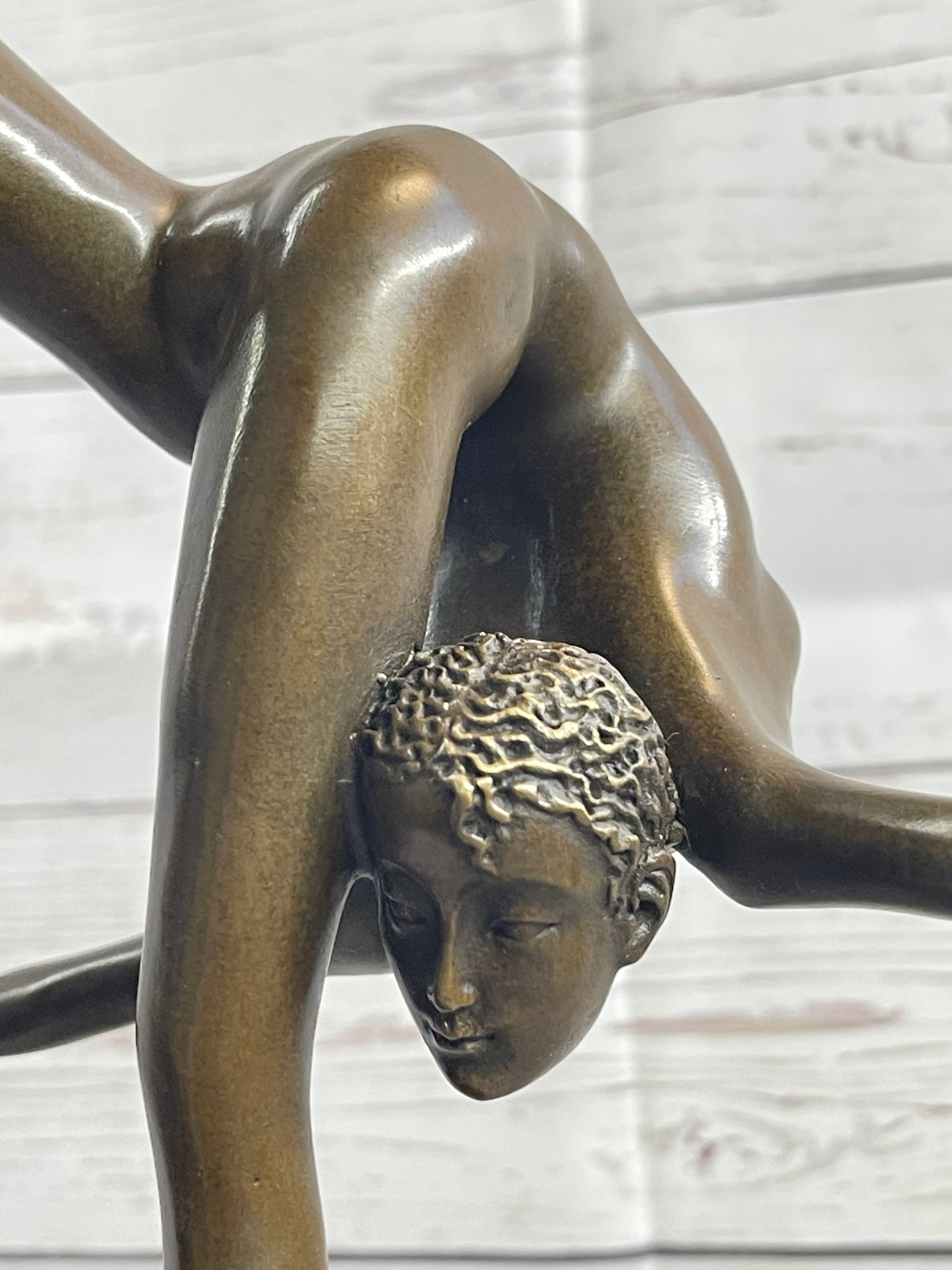 Handcrafted bronze sculpture SALE Troph Gymnast Talented Nude Deco Art Original