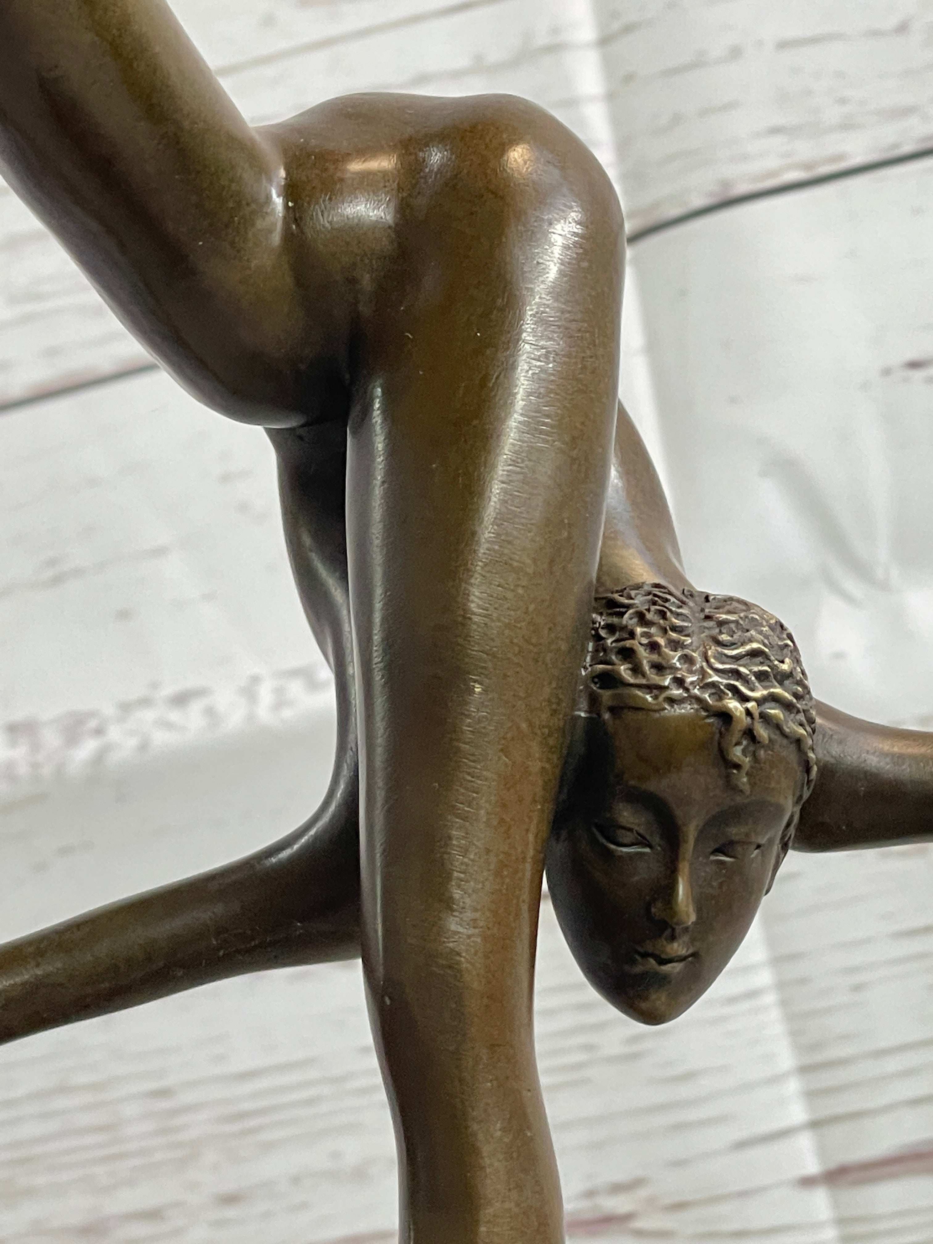 Handcrafted bronze sculpture SALE Troph Gymnast Talented Nude Deco Art Original