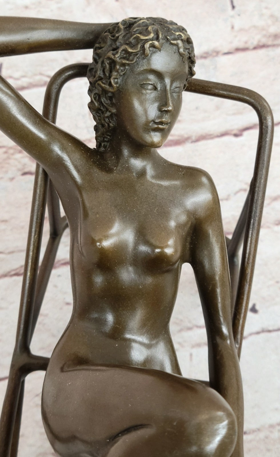 Art Deco Nude Woman Relaxing on Beach Chair Bronze Sculpture – Lost Wax Method SALE