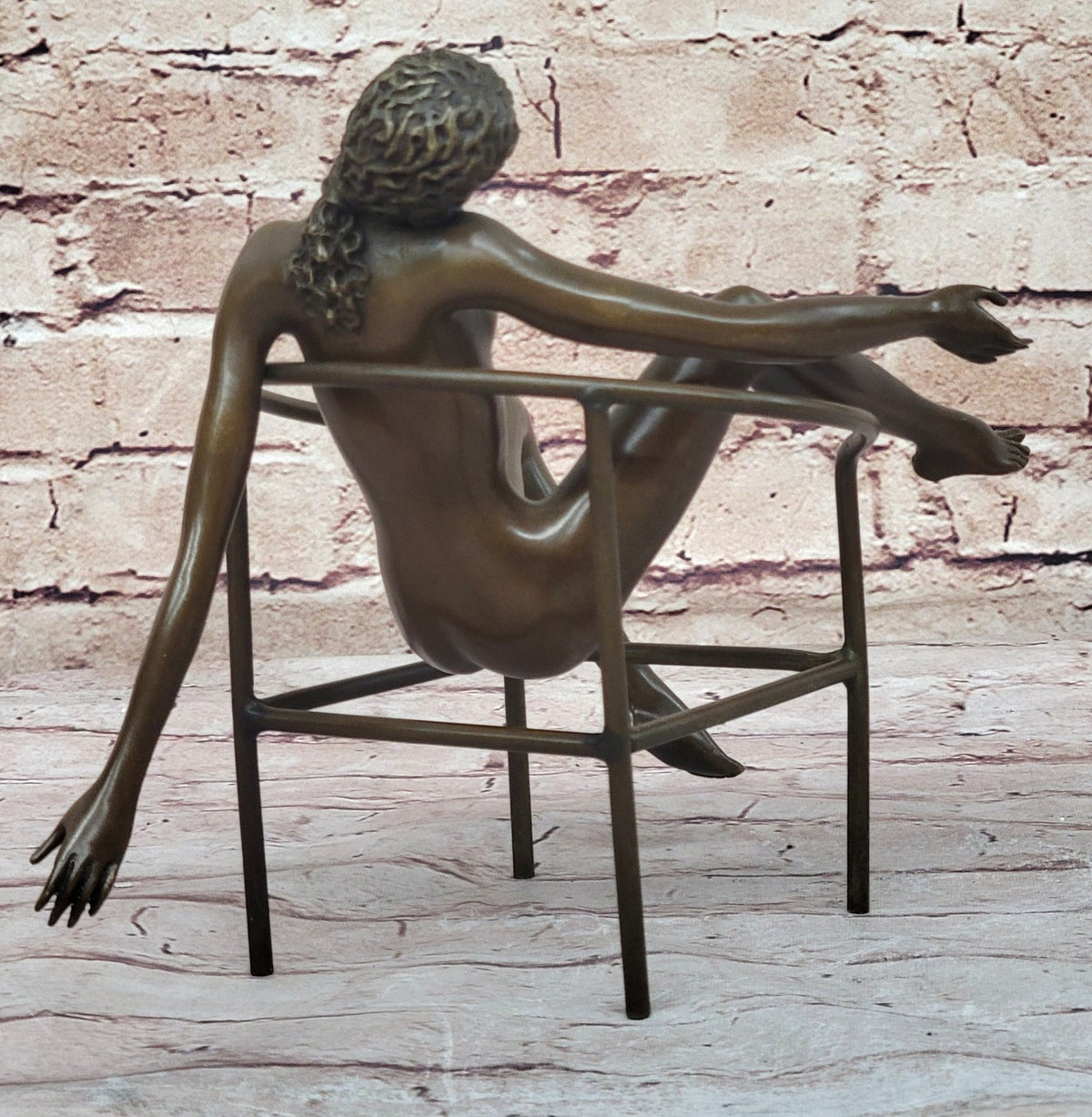 Modern Art Nouveau Abstract Nude Woman Girl 100% Bronze Sculpture by Mario Nick