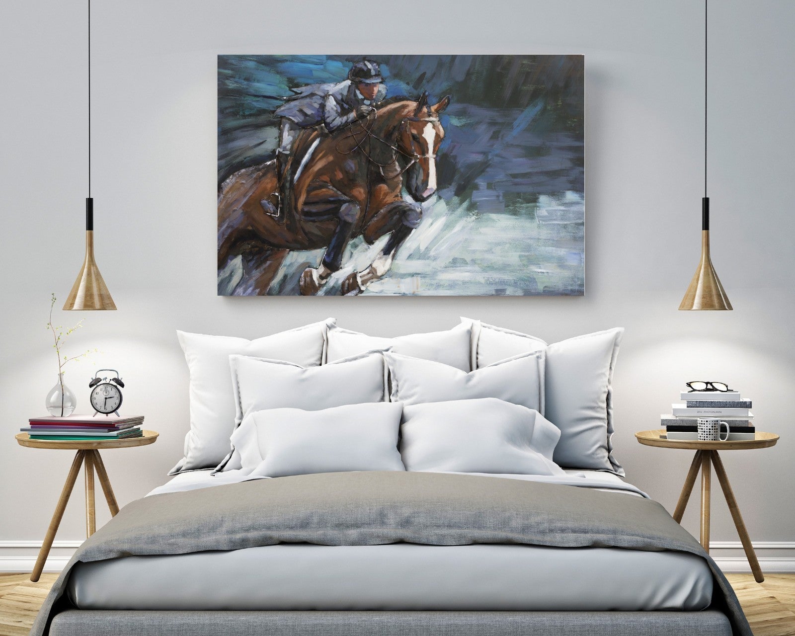 Abstract Horse Racing Painting 3 Dimensional Indoor/Outdoor Rust Proof for Wall