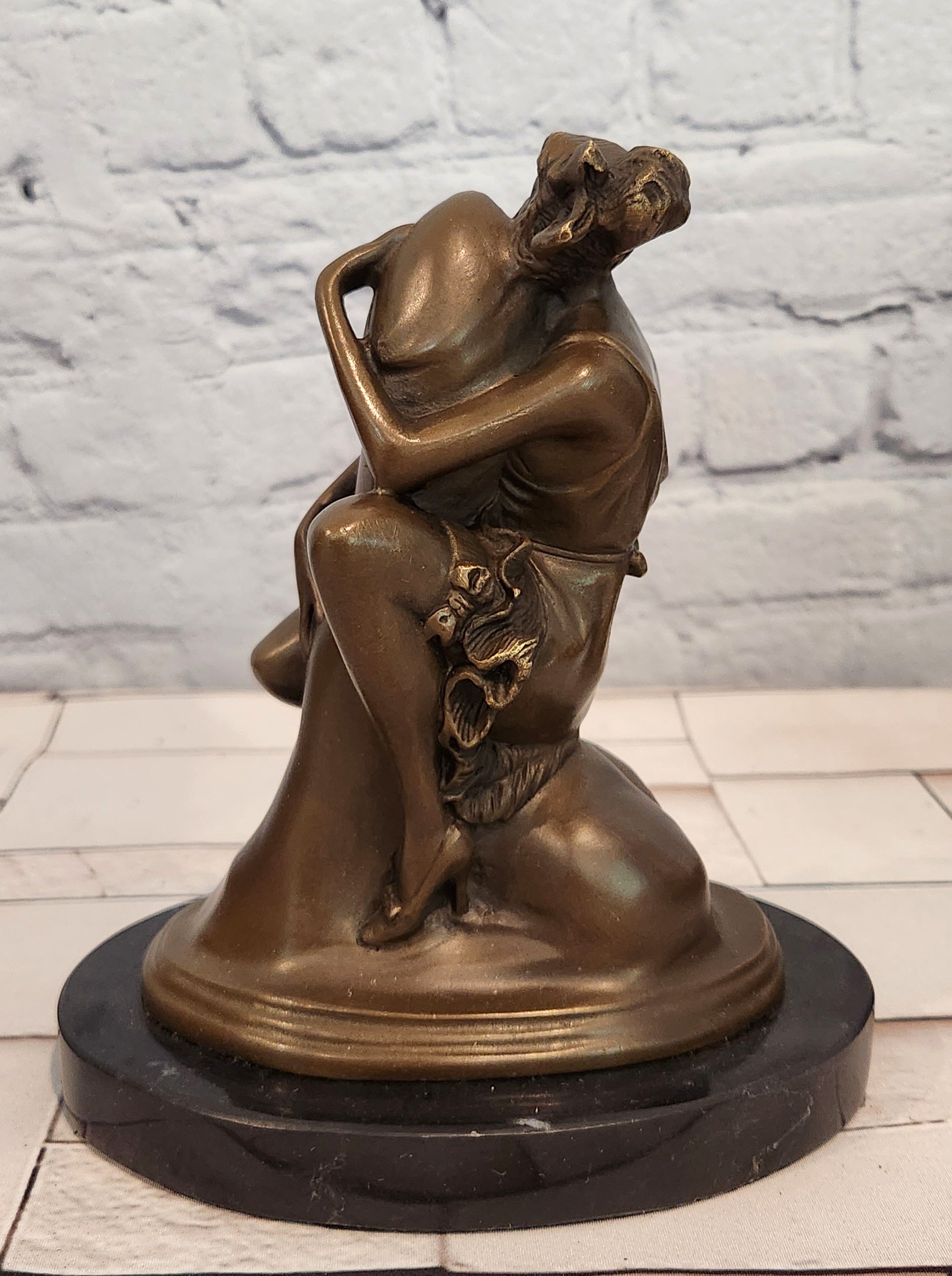 Woman Erotic Fantasy Nude Penis Bronze Sculpture Statue Figurine Figure Hotcast