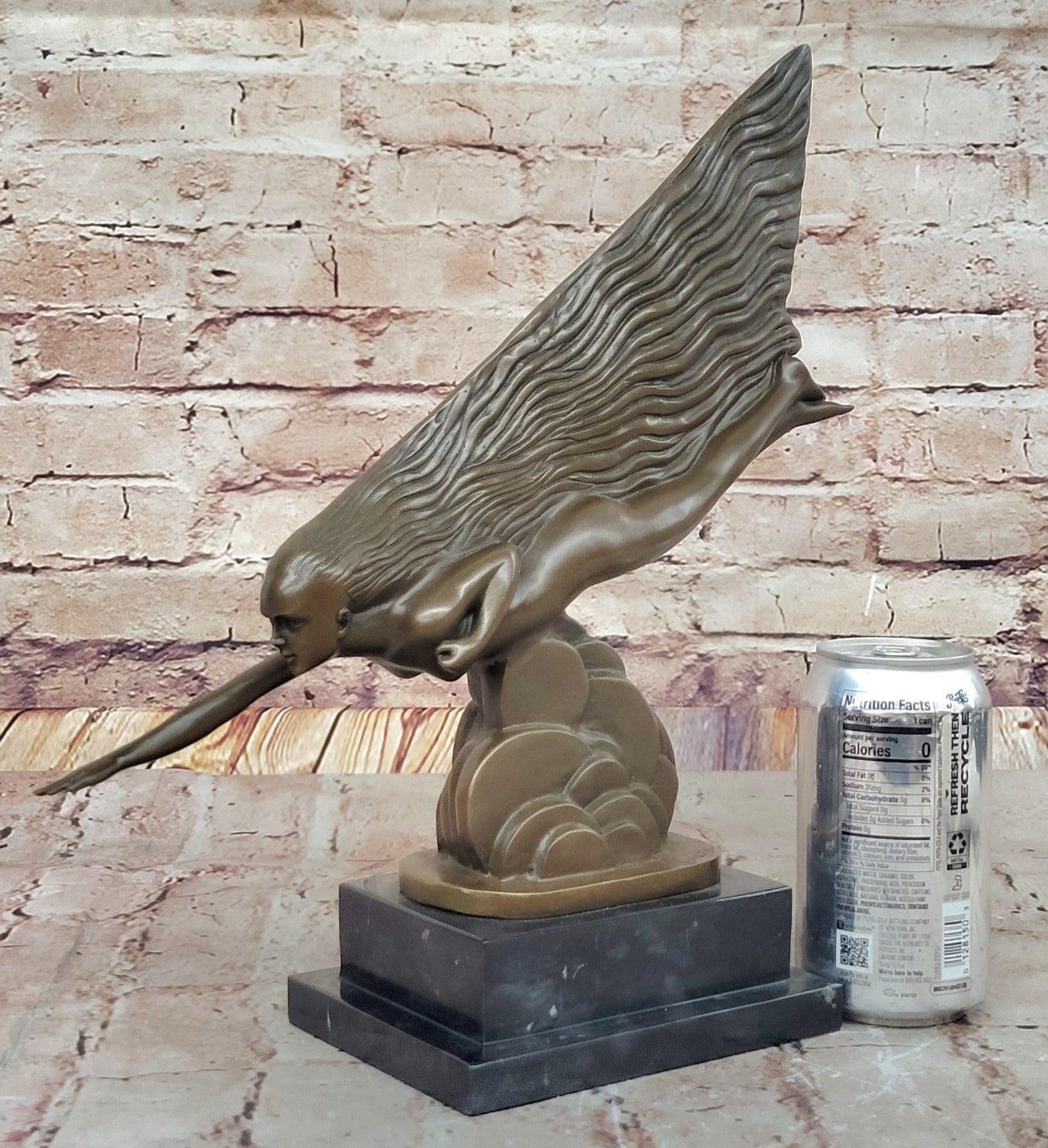 Signed Art Nouveau Nude Swimmer Bronze Sculpture Vintage Statue Figure Figurine