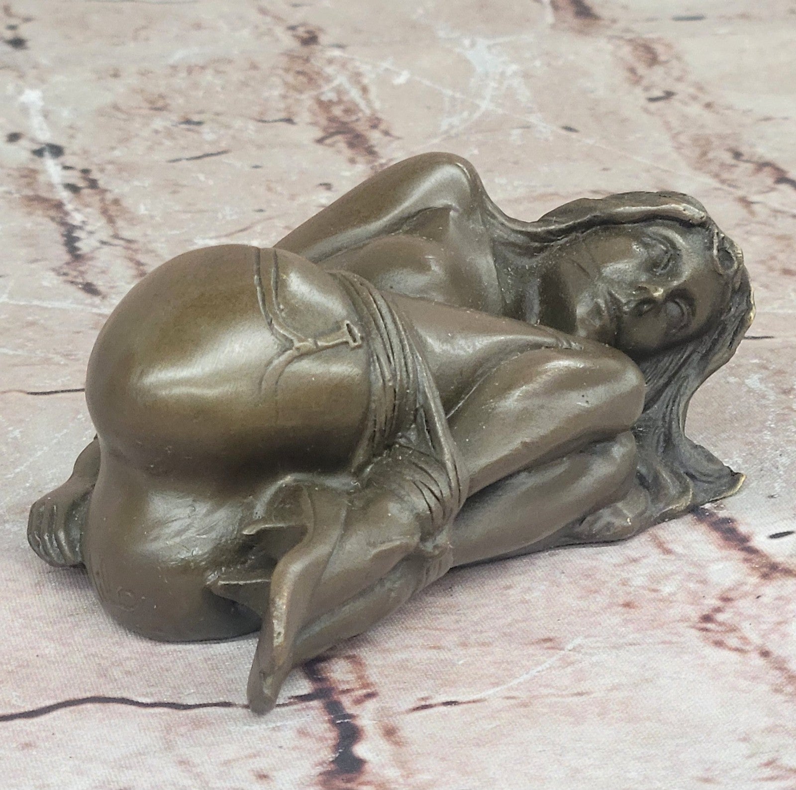 Bondage Girl Chantal - Erotische Sex-Bronze - signiert Original Milo Sculpture