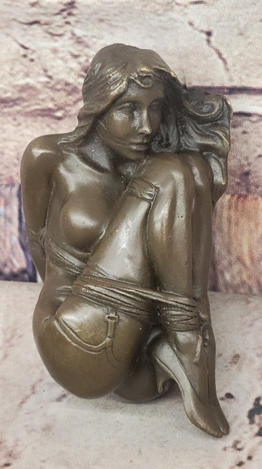 Bondage Girl Chantal - Erotische Sex-Bronze - signiert Original Milo Sculpture
