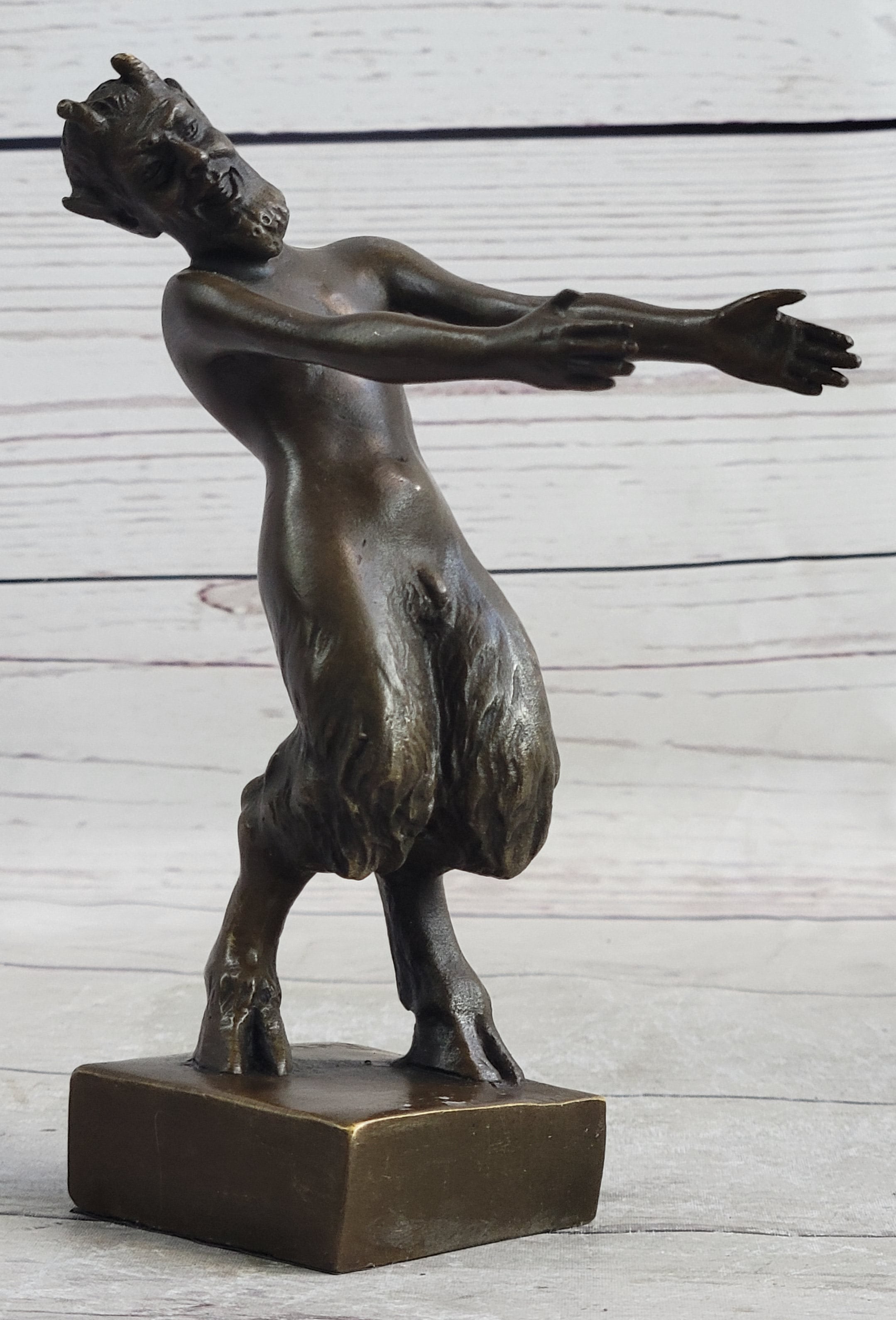 Bergman Vintage Bronze Sculpture Decor Faun Satyr And Bookends Hot Cast Art Sale