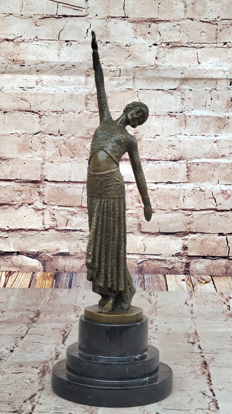 Vintage ART DECO Nouveau BRONZE Demetre Chiparus LADY DANCER Old PARLOR STATUE