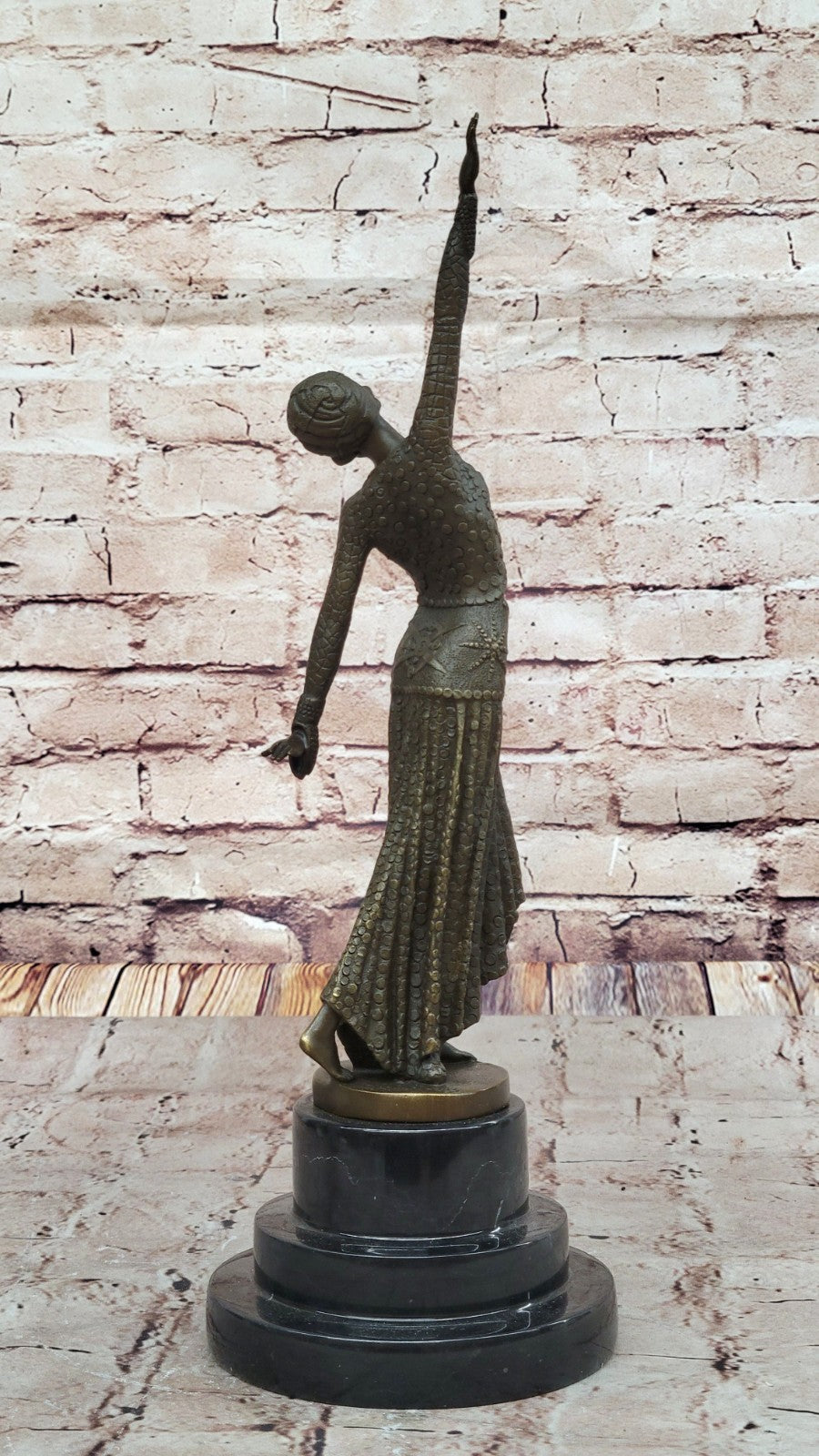 Vintage ART DECO Nouveau BRONZE Demetre Chiparus LADY DANCER Old PARLOR STATUE