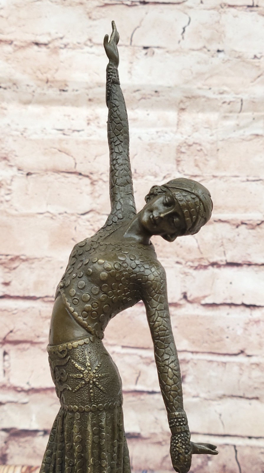 Vintage ART DECO Nouveau BRONZE Demetre Chiparus LADY DANCER Old PARLOR STATUE