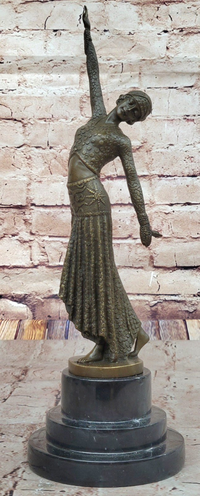 Vintage ART DECO Nouveau BRONZE Demetre Chiparus LADY DANCER Old PARLOR STATUE