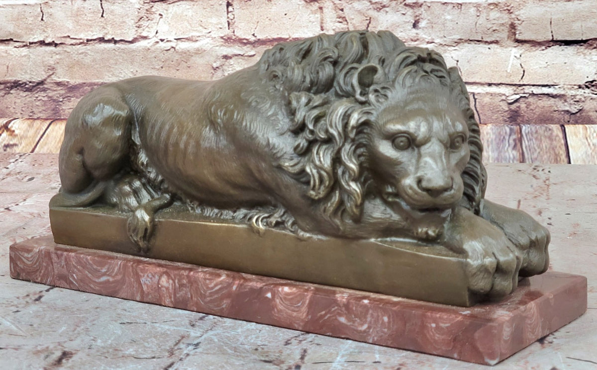 Vintage Bronze Lion Decor Handcrafted Masterpiece Figure Fine Art Artwork Sale