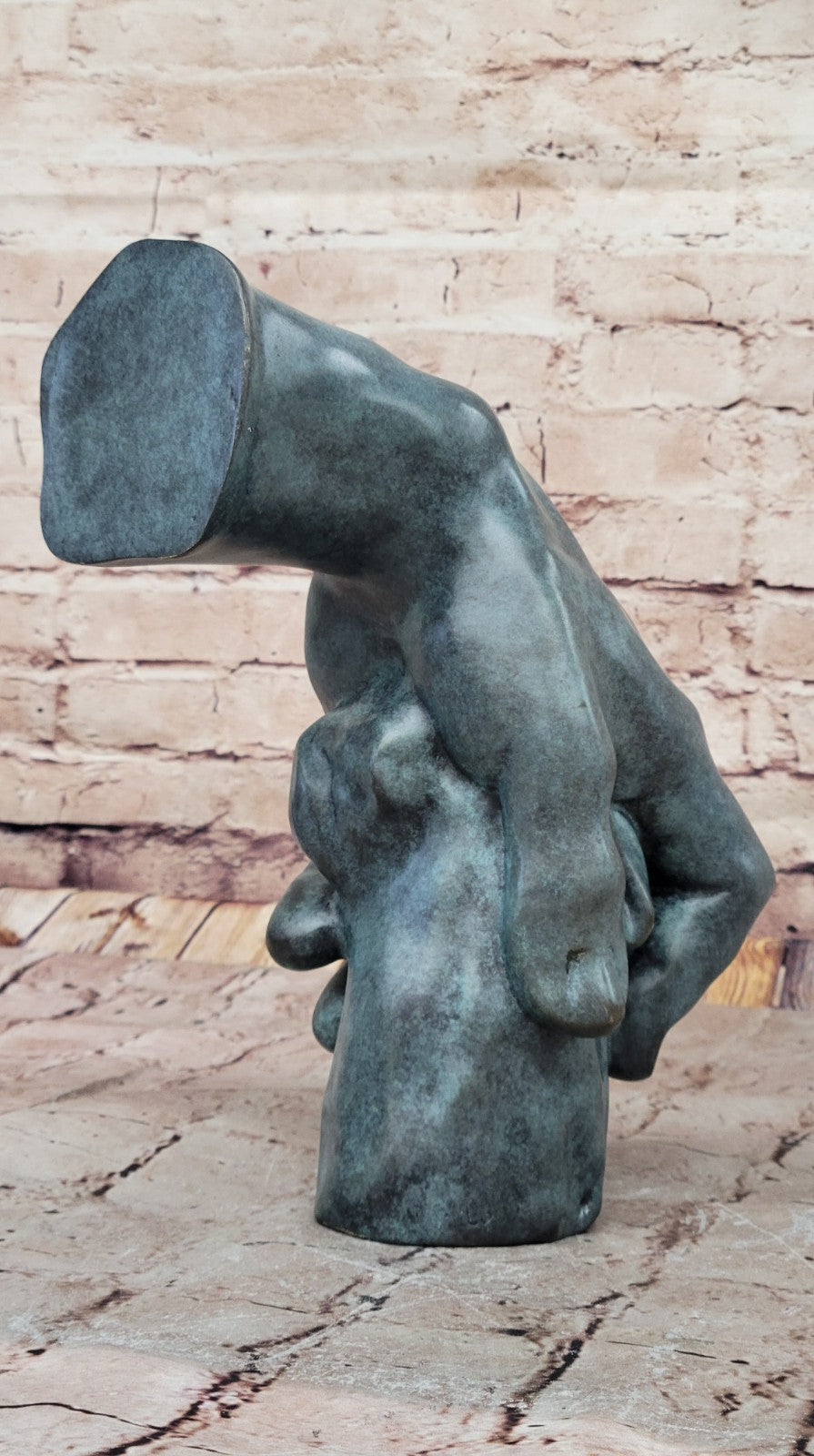 Mid Century Male Man Hand Genuine Bronze sculpture by Milo Home Decoration
