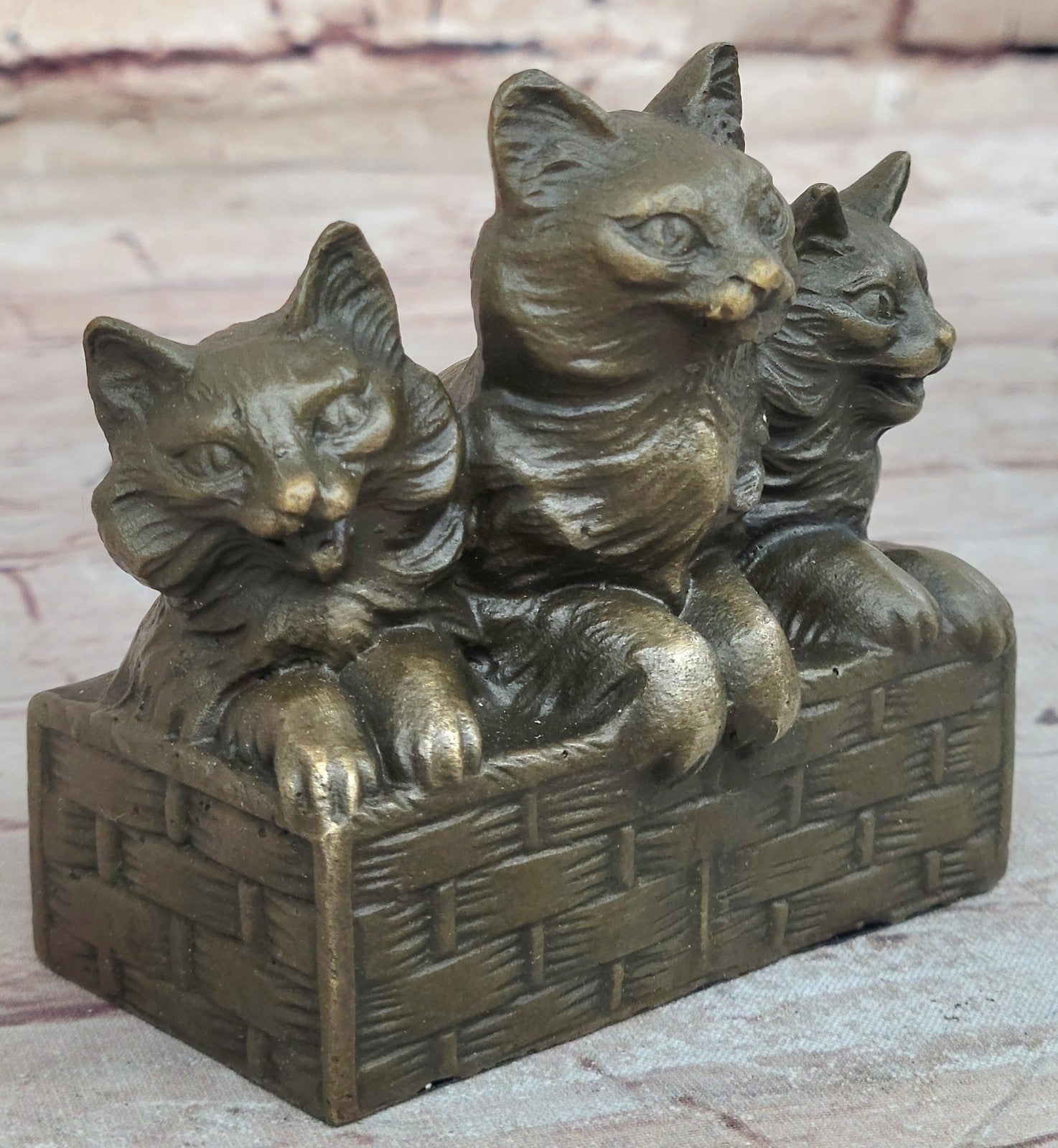 CAT FAMILY BRONZE SCULPTURE STATUE FIGURE FIGURINE ART DECO STATUE HOT CAST SALE