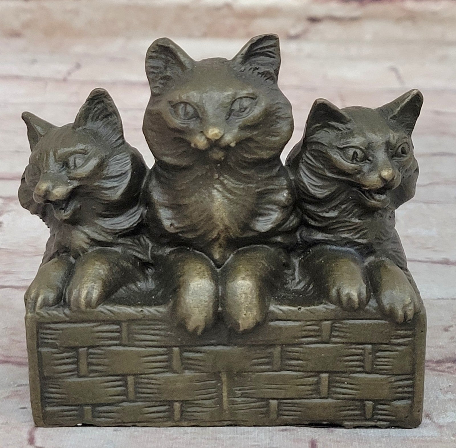 CAT FAMILY BRONZE SCULPTURE STATUE FIGURE FIGURINE ART DECO STATUE HOT CAST SALE