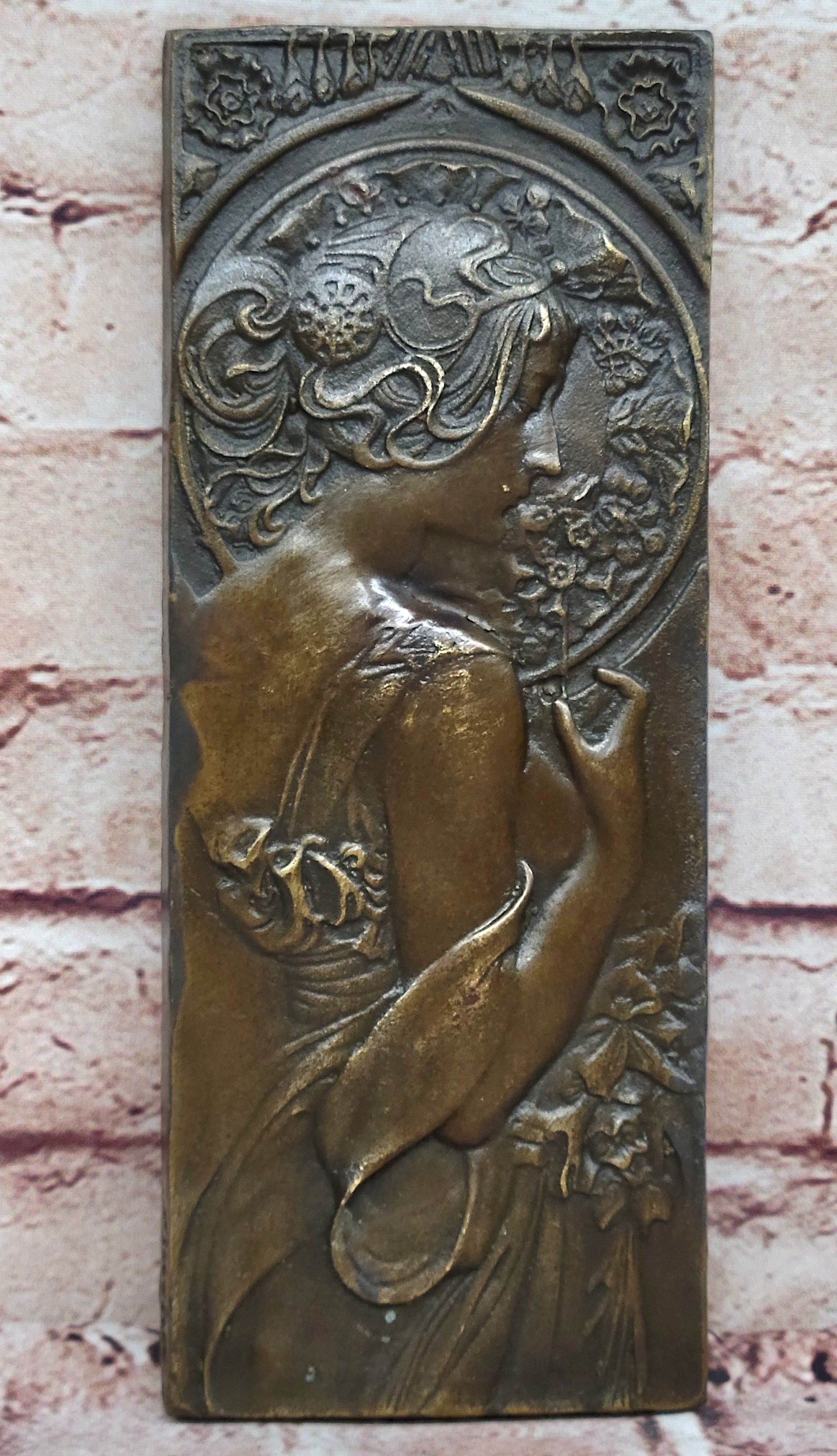Vintage Signed Bronze Art Decor Relief Made in Spain Award Trophy Collector