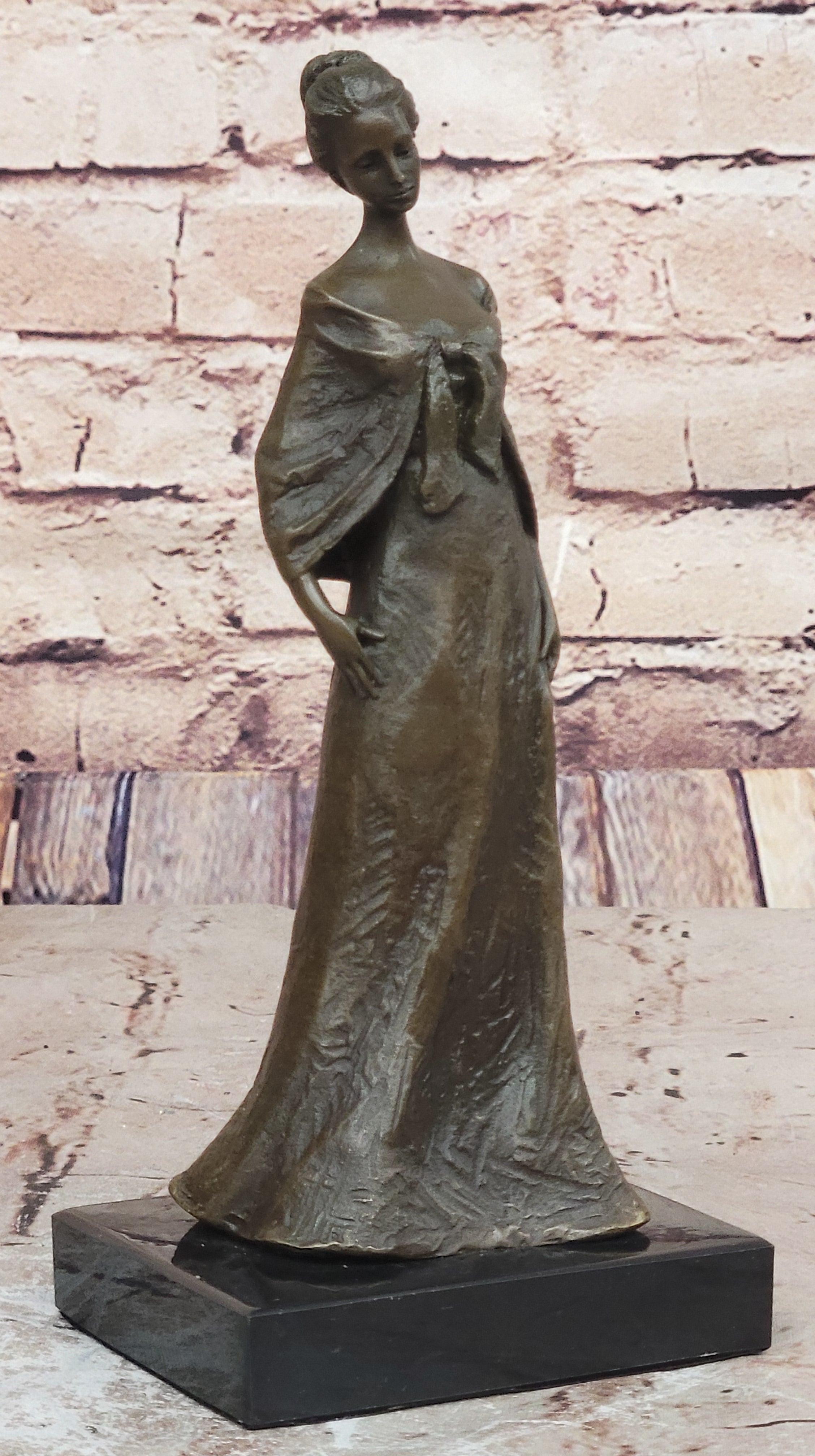 French Victorian Lady Vitaleh Elegant Pose Bronze Sculpture Statue Figurine SALE