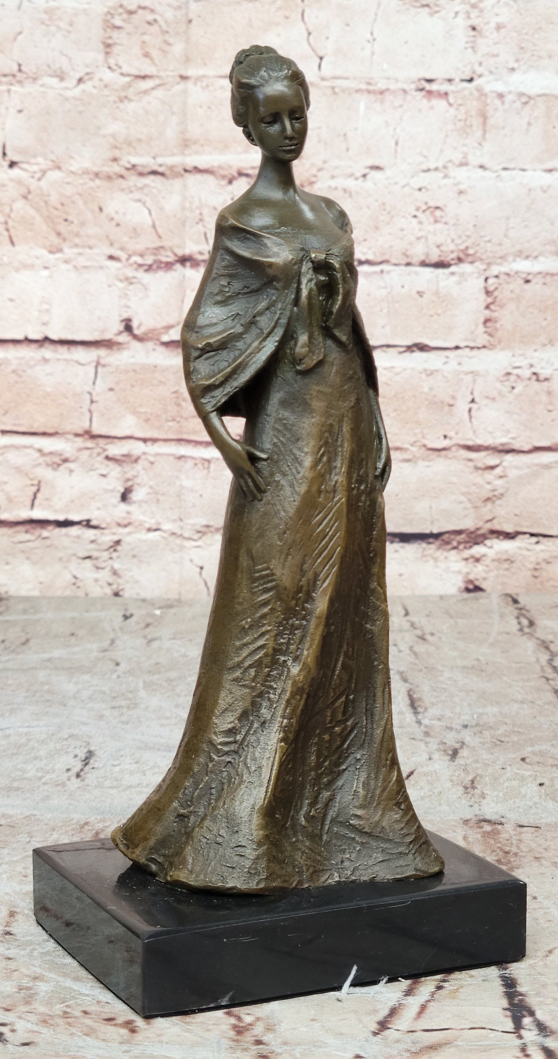 French Victorian Lady Vitaleh Elegant Pose Bronze Sculpture Statue Figurine SALE