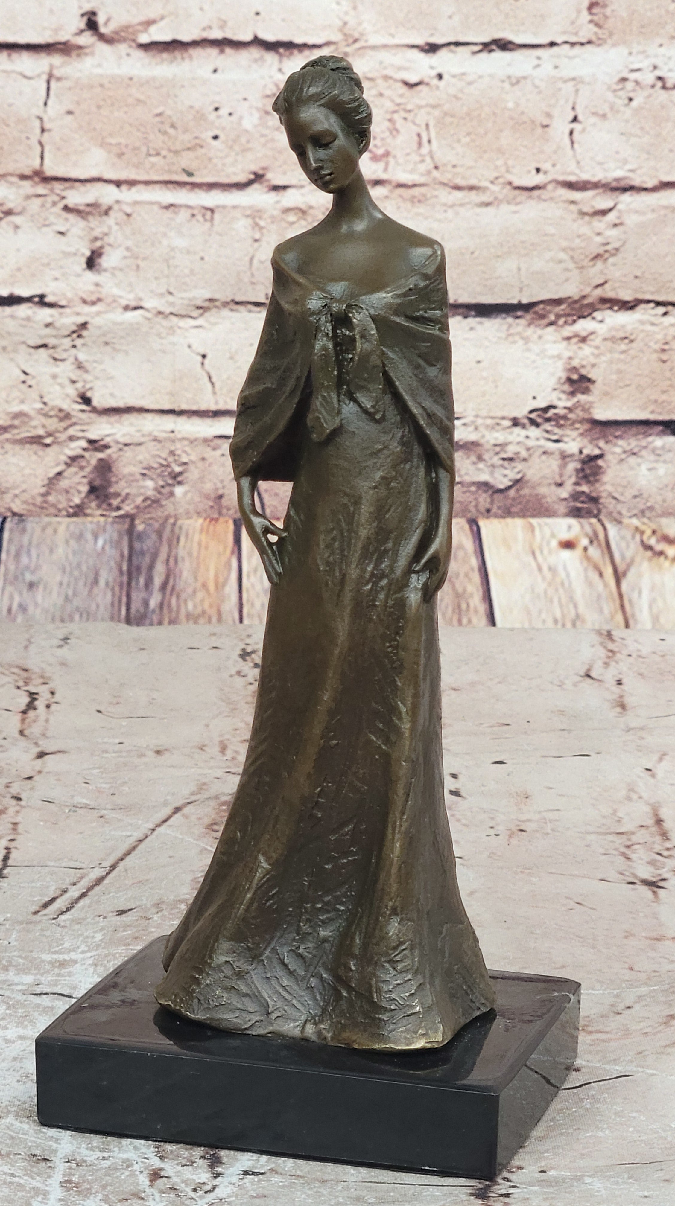French Victorian Lady Vitaleh Elegant Pose Bronze Sculpture Statue Figurine SALE