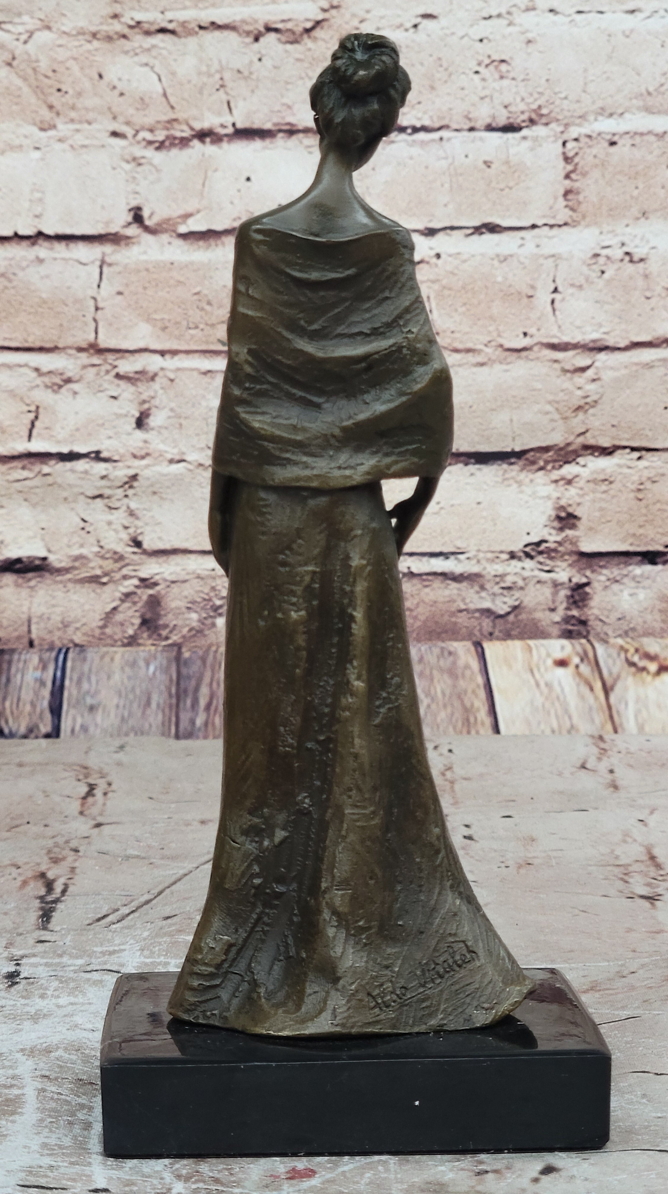 French Victorian Lady Vitaleh Elegant Pose Bronze Sculpture Statue Figurine SALE