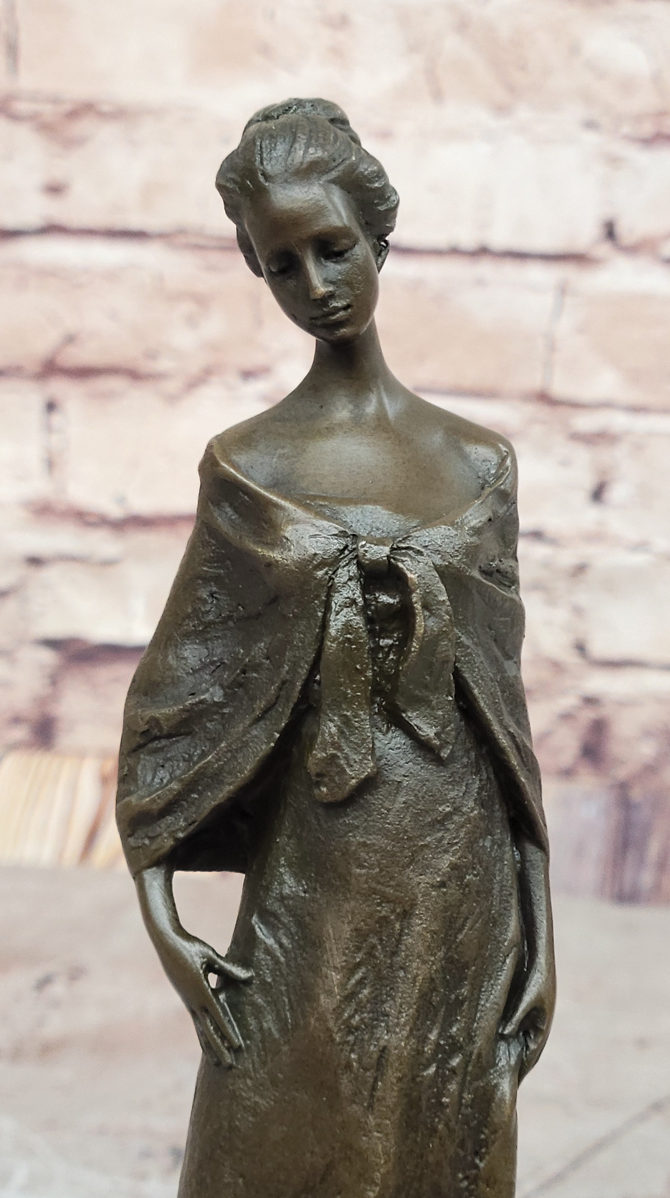 French Victorian Lady Vitaleh Elegant Pose Bronze Sculpture Statue Figurine SALE