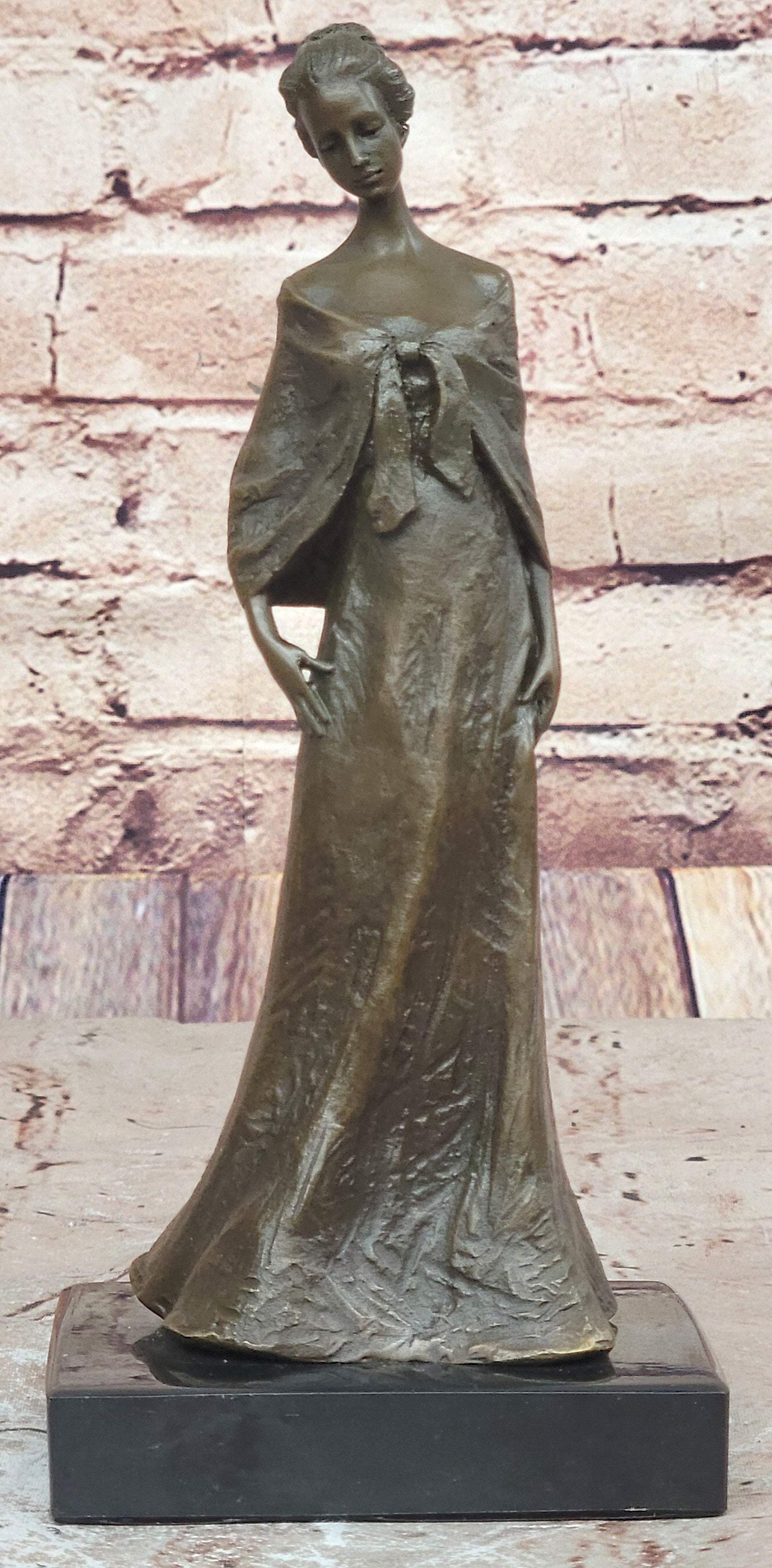 French Victorian Lady Vitaleh Elegant Pose Bronze Sculpture Statue Figurine SALE