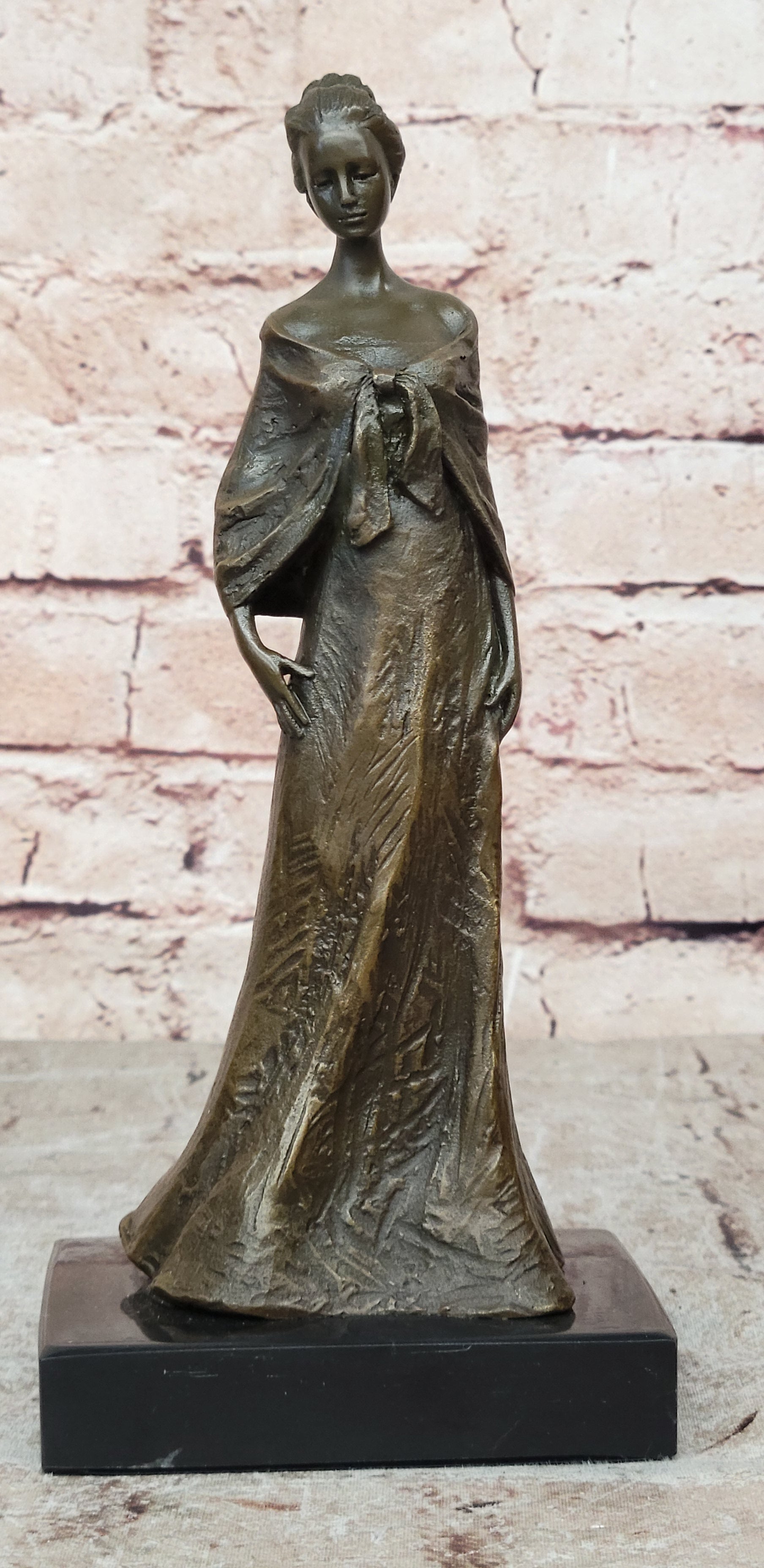 French Victorian Lady Vitaleh Elegant Pose Bronze Sculpture Statue Figurine SALE