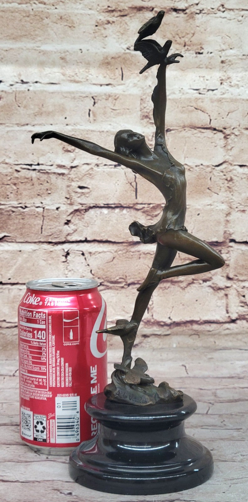 Bronze Sculpture by Italian Artist Aldo Vitaleh Dancer Ballerina Home Office