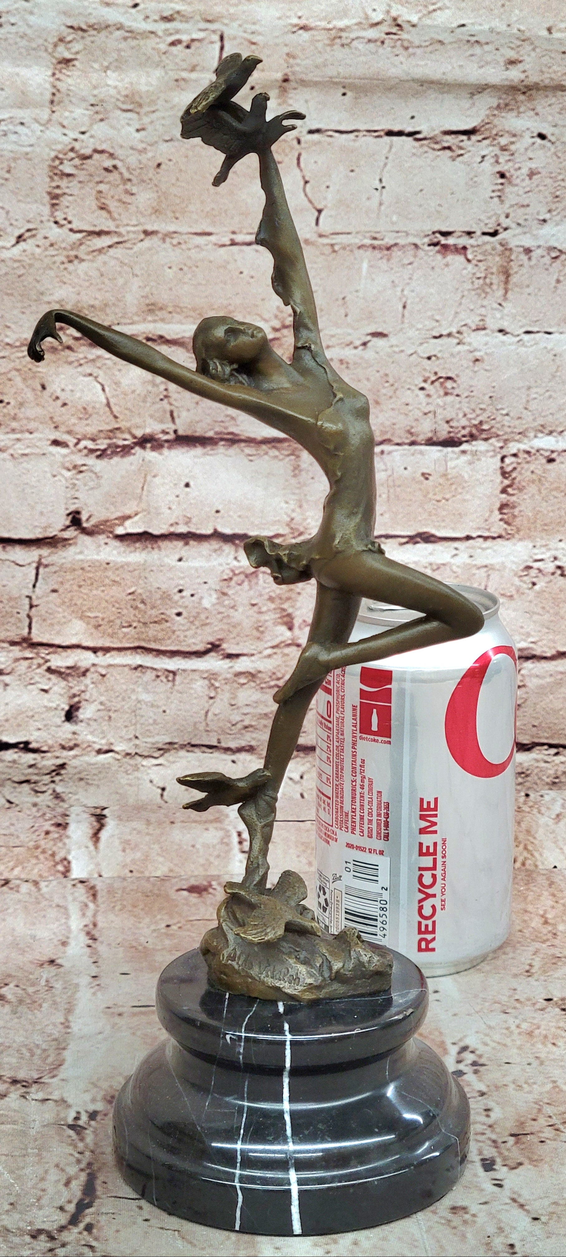 Bronze Sculpture by Italian Artist Aldo Vitaleh Dancer Ballerina Home Office