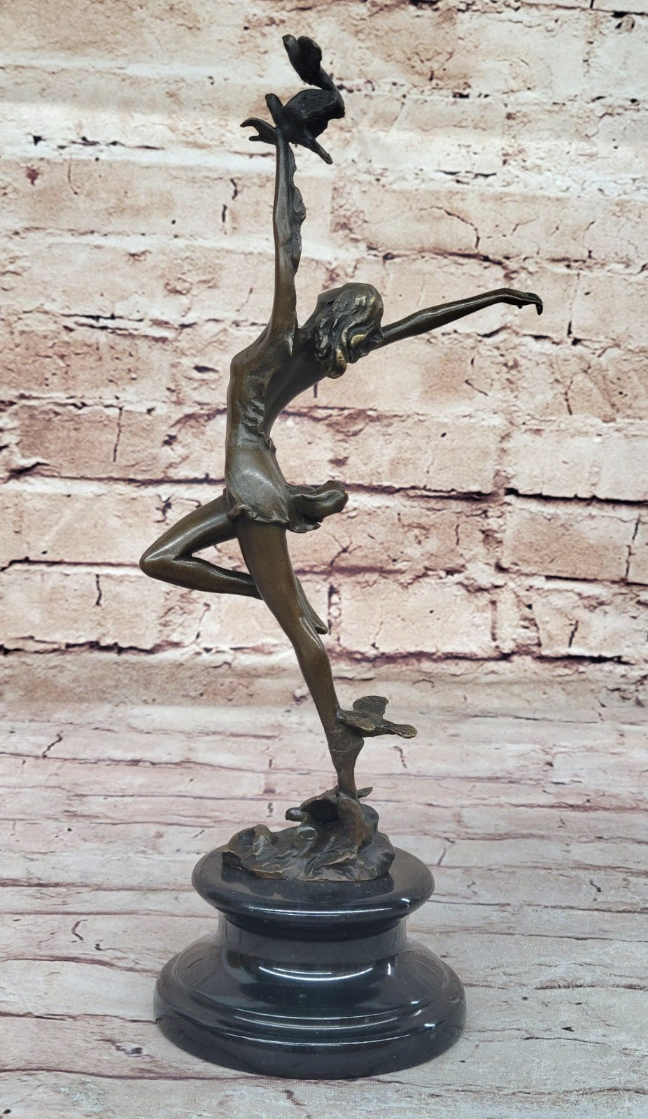 Bronze Sculpture by Italian Artist Aldo Vitaleh Dancer Ballerina Home Office
