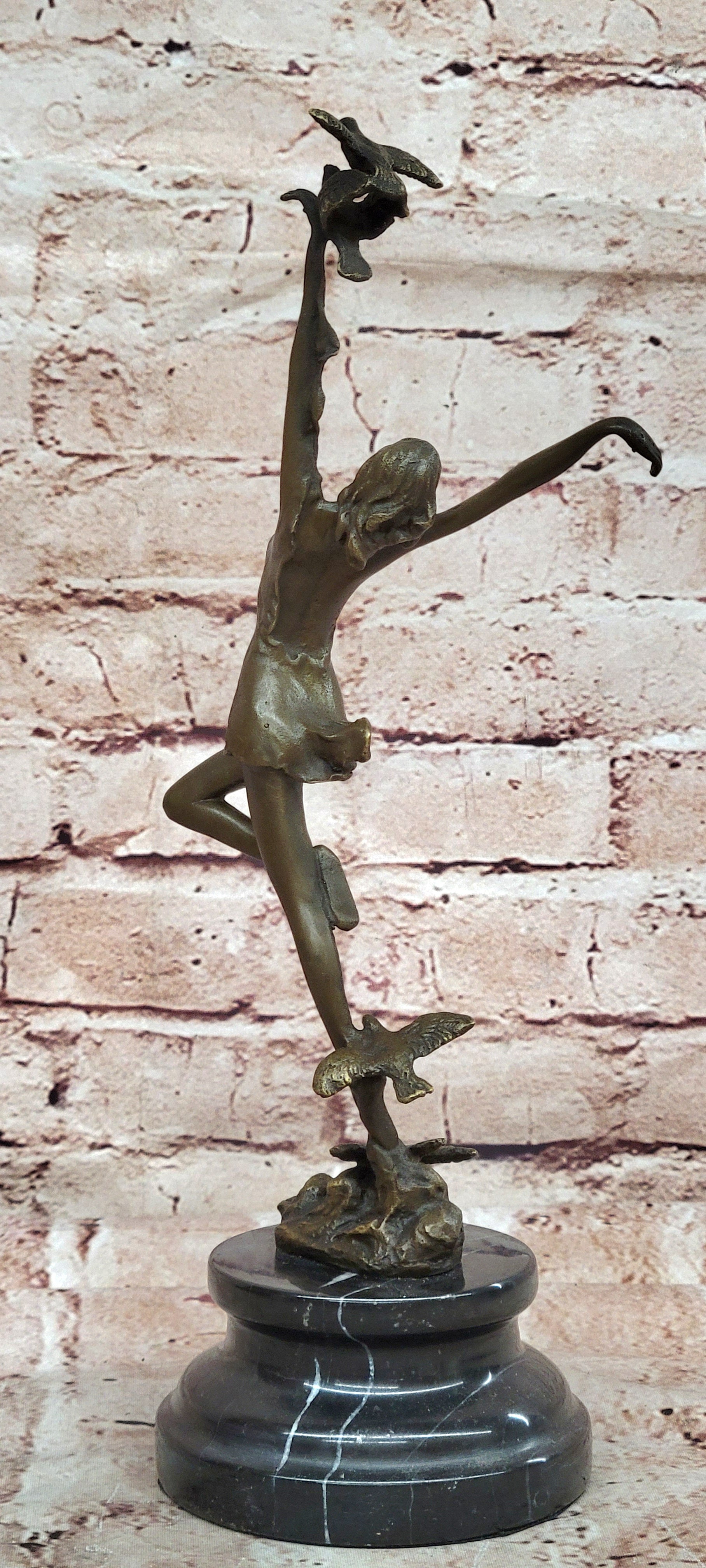 Bronze Sculpture by Italian Artist Aldo Vitaleh Dancer Ballerina Home Office