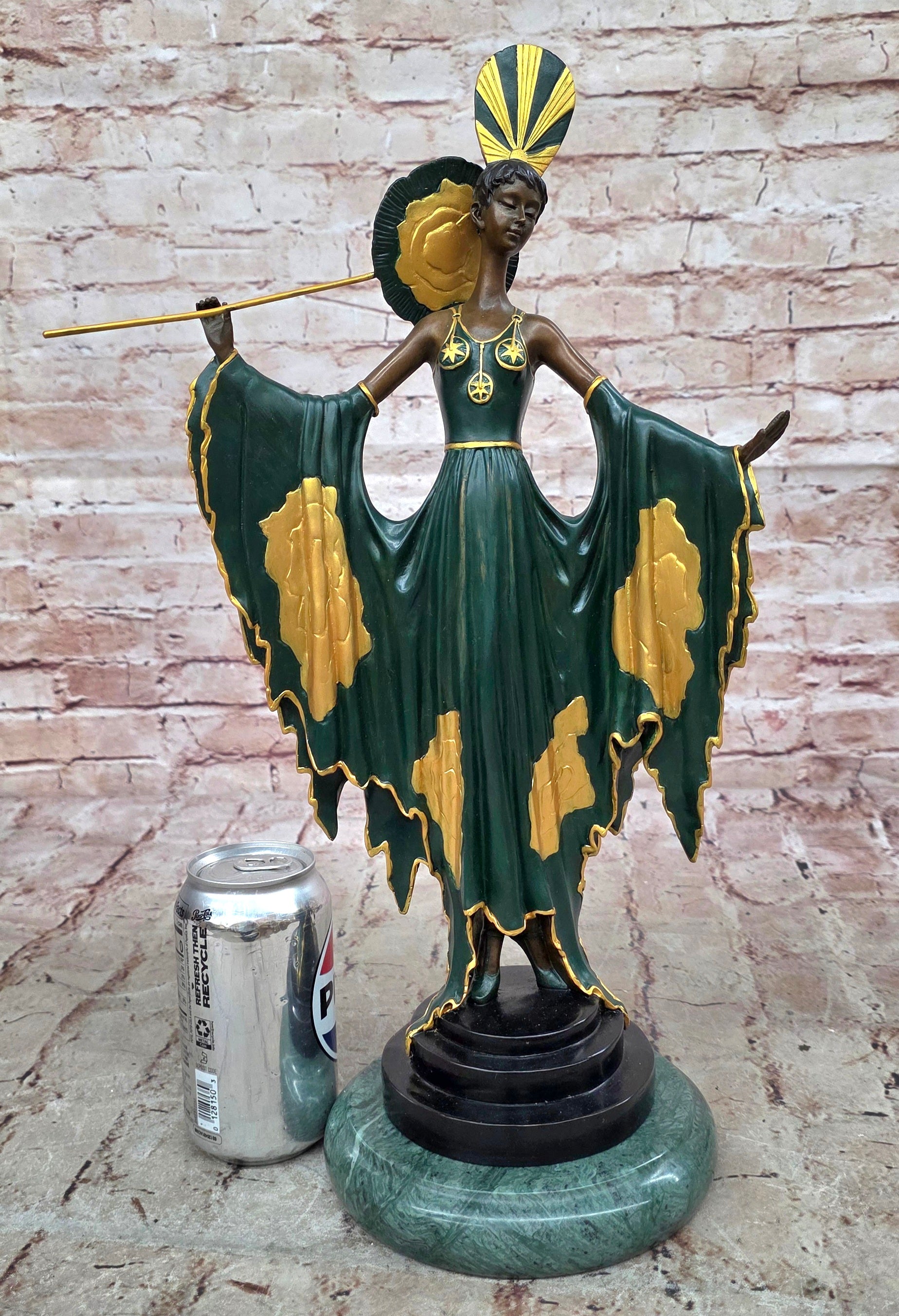 Signed Fashion Runway Designer Bronze Sculpture Art Nouveau Home Decor Figurine