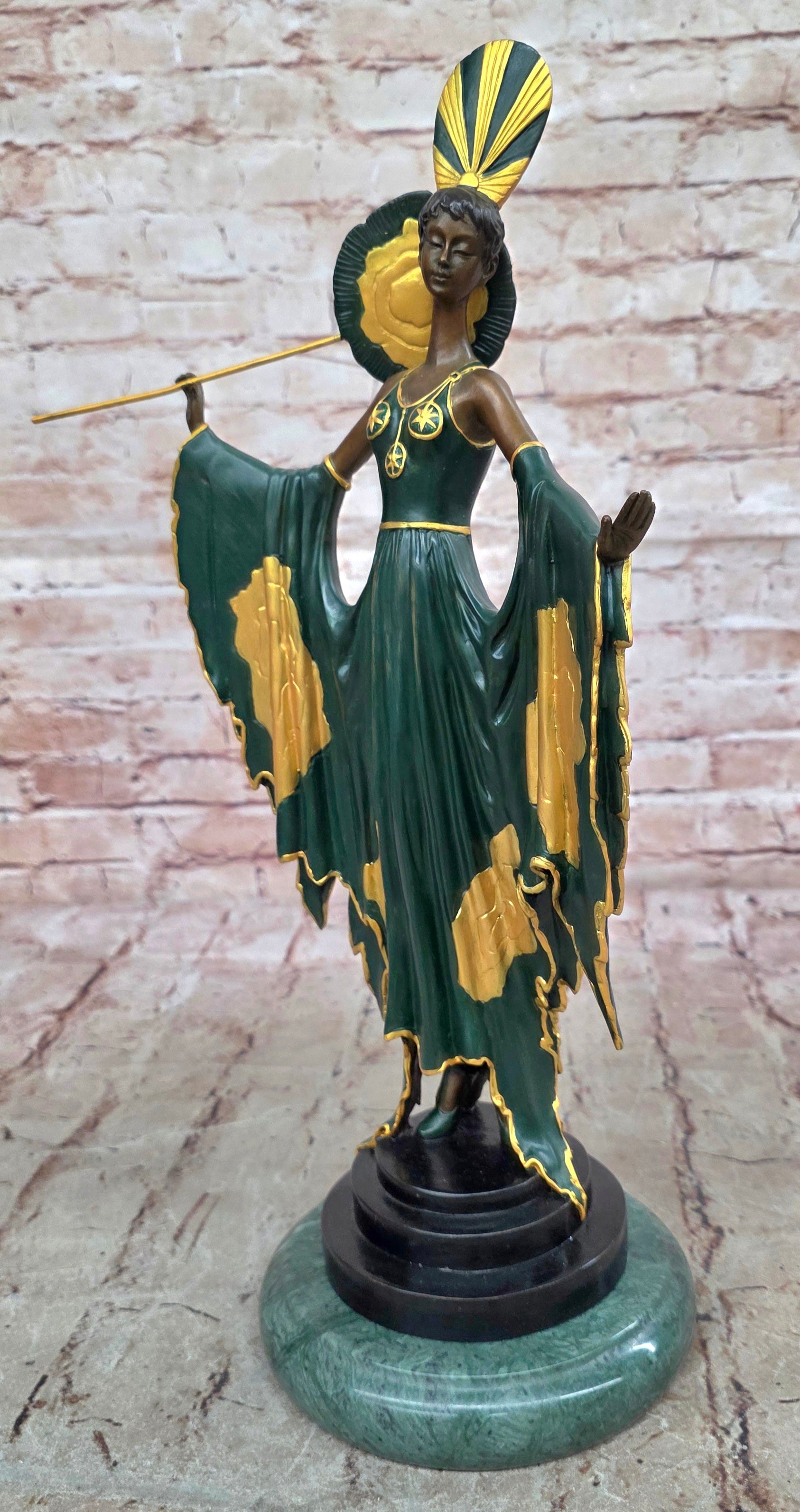 Signed Fashion Runway Designer Bronze Sculpture Art Nouveau Home Decor Figurine