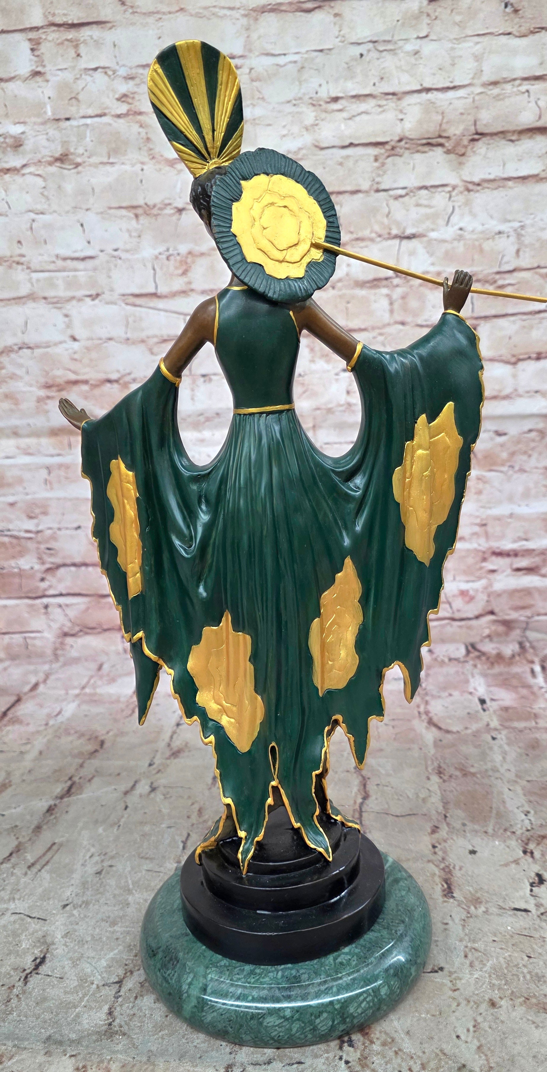 Signed Fashion Runway Designer Bronze Sculpture Art Nouveau Home Decor Figurine