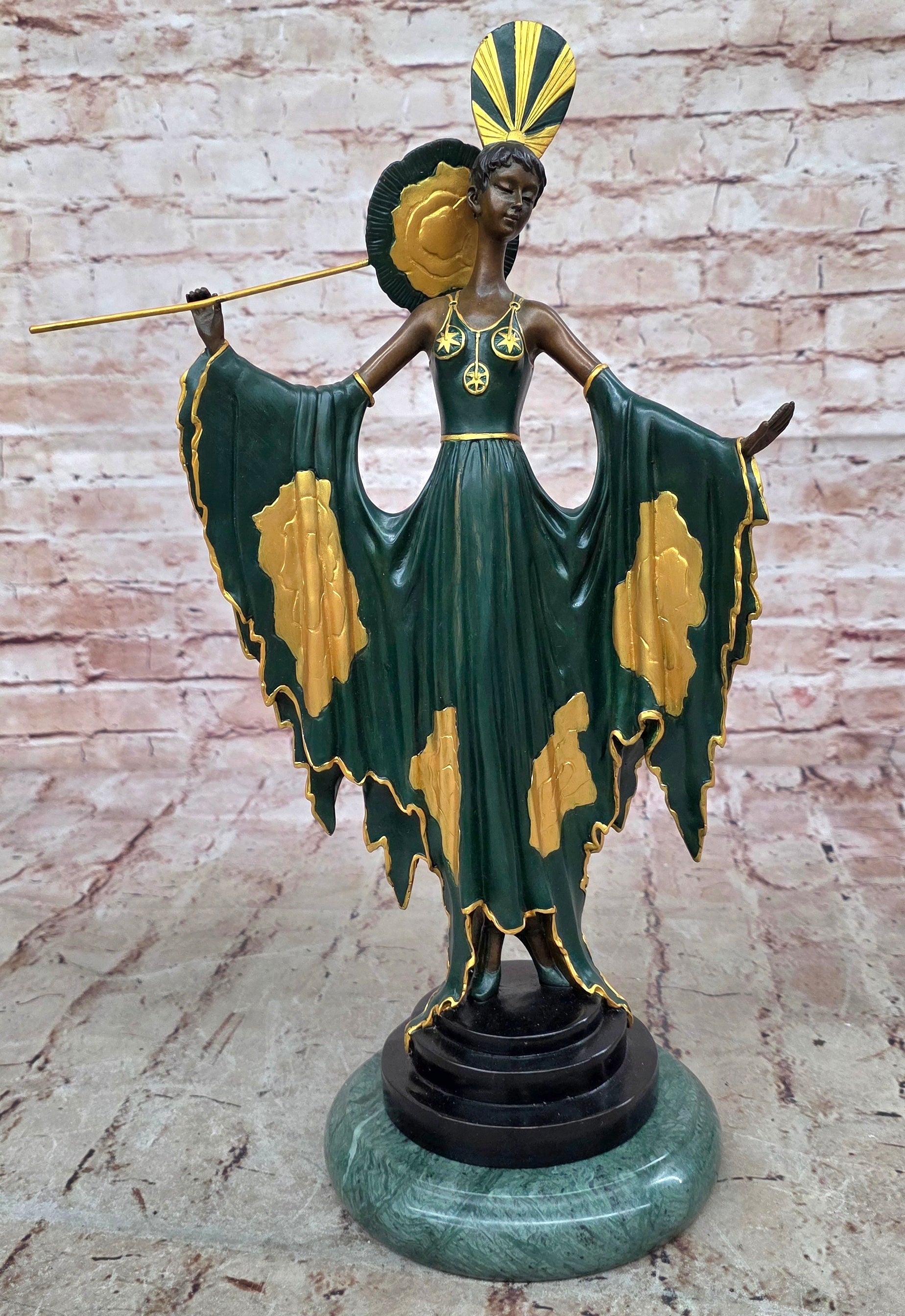 Signed Fashion Runway Designer Bronze Sculpture Art Nouveau Home Decor Figurine