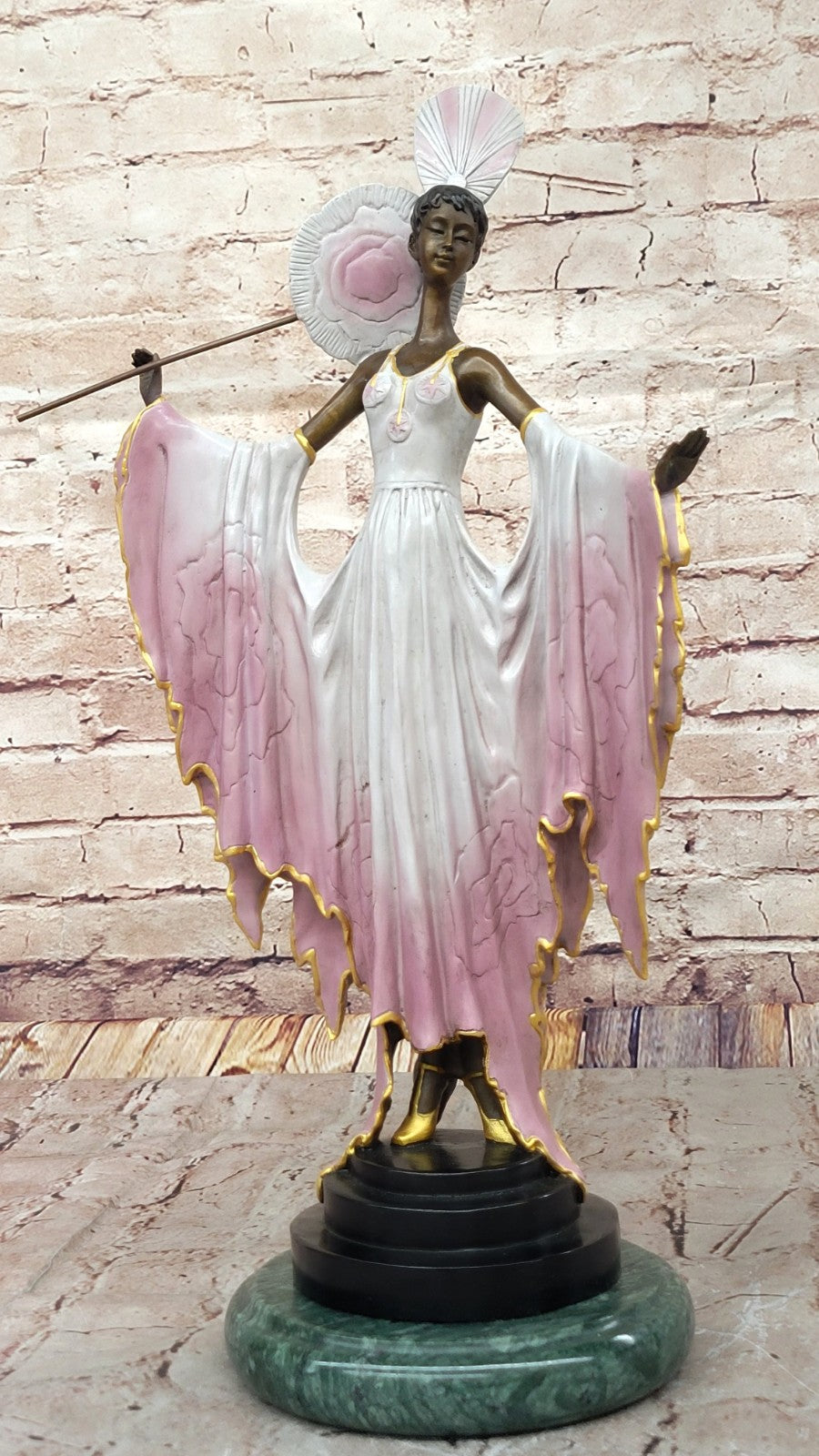Signed Fashion Runway Designer Bronze Sculpture Art Nouveau Home Decor Figurine