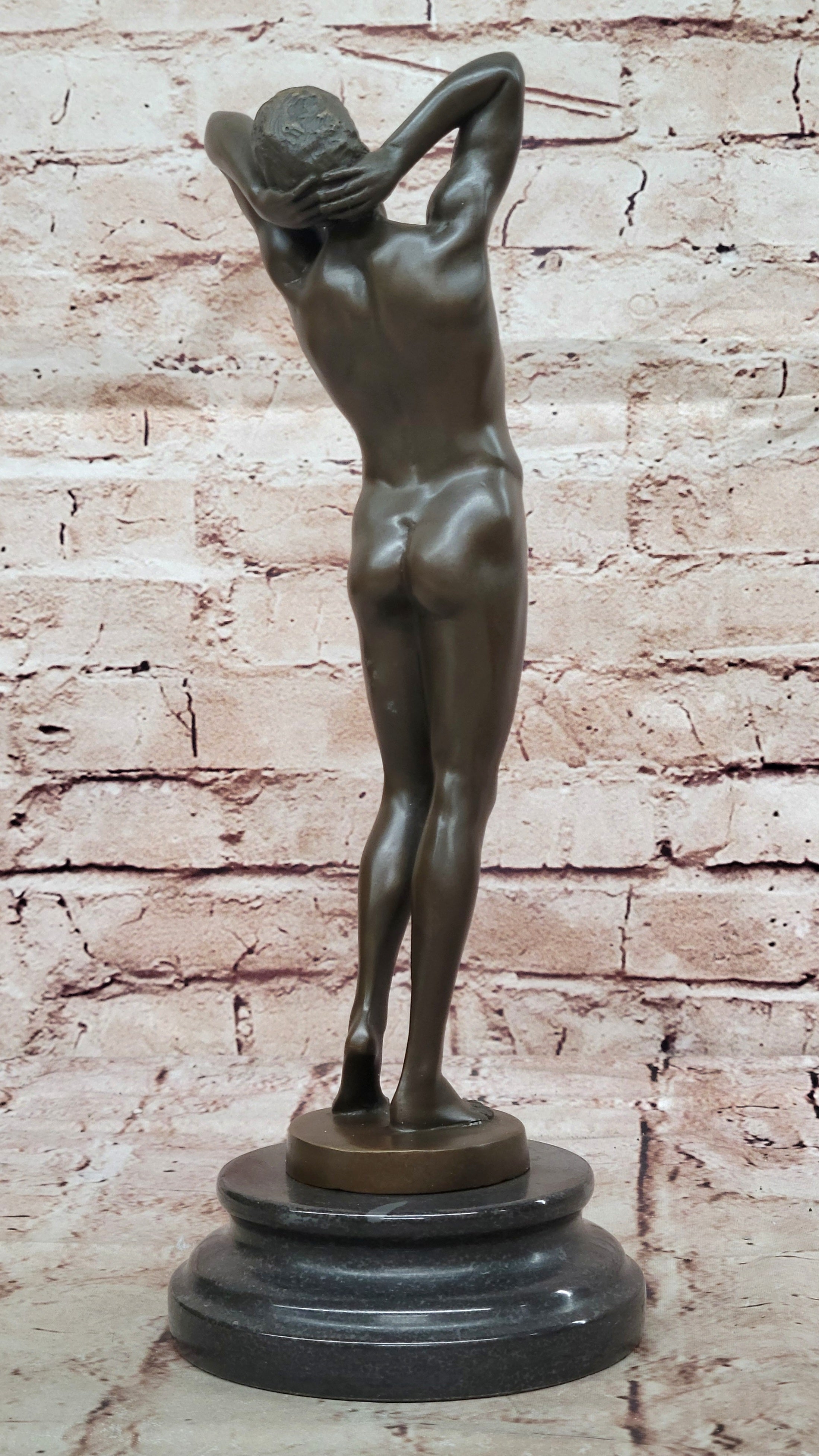 Handmade Nude Male Bronze Statue – Bold Gay Art Sculpture by Nick for Modern Décor