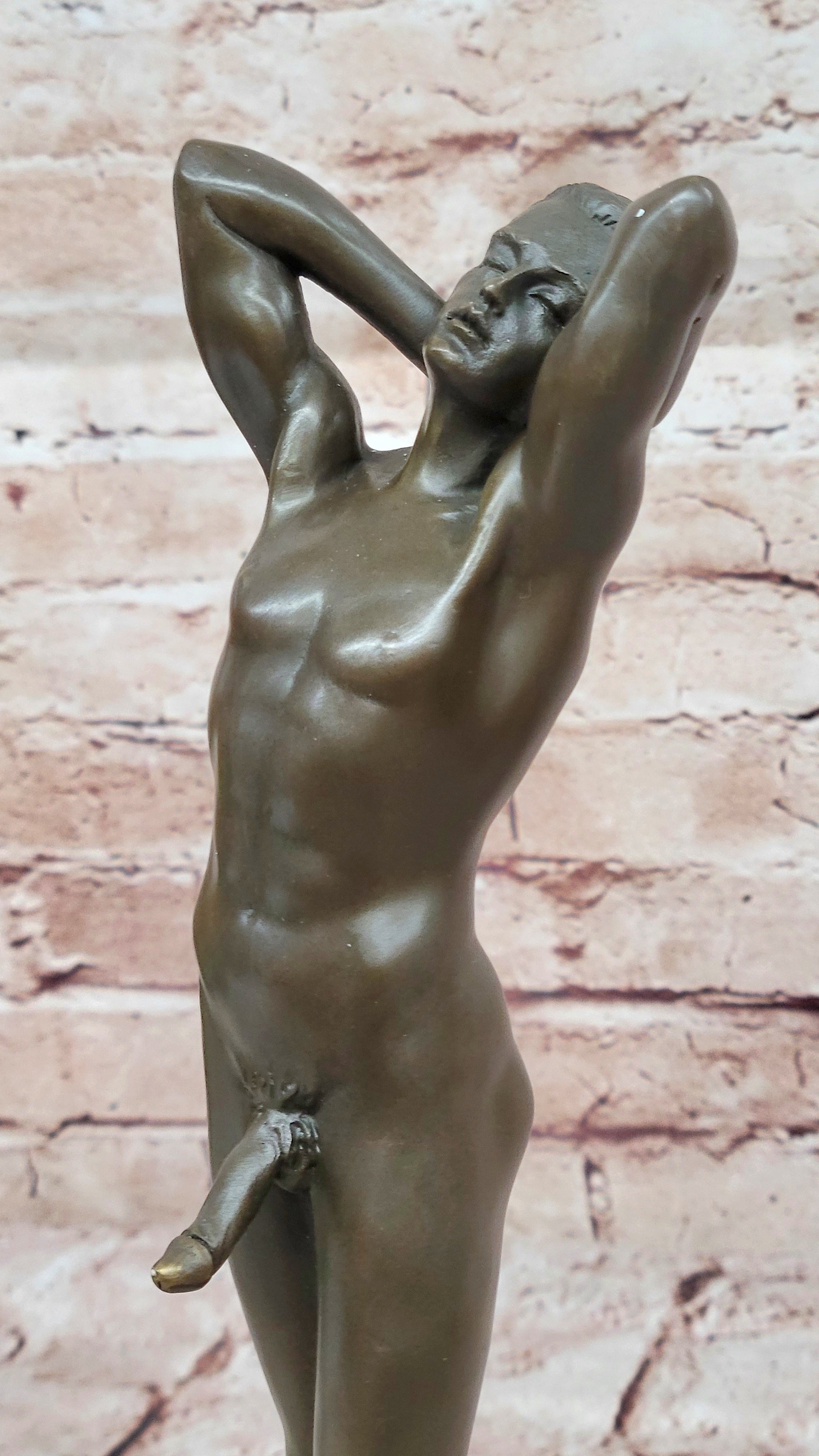 Handmade Nude Male Bronze Statue – Bold Gay Art Sculpture by Nick for Modern Décor