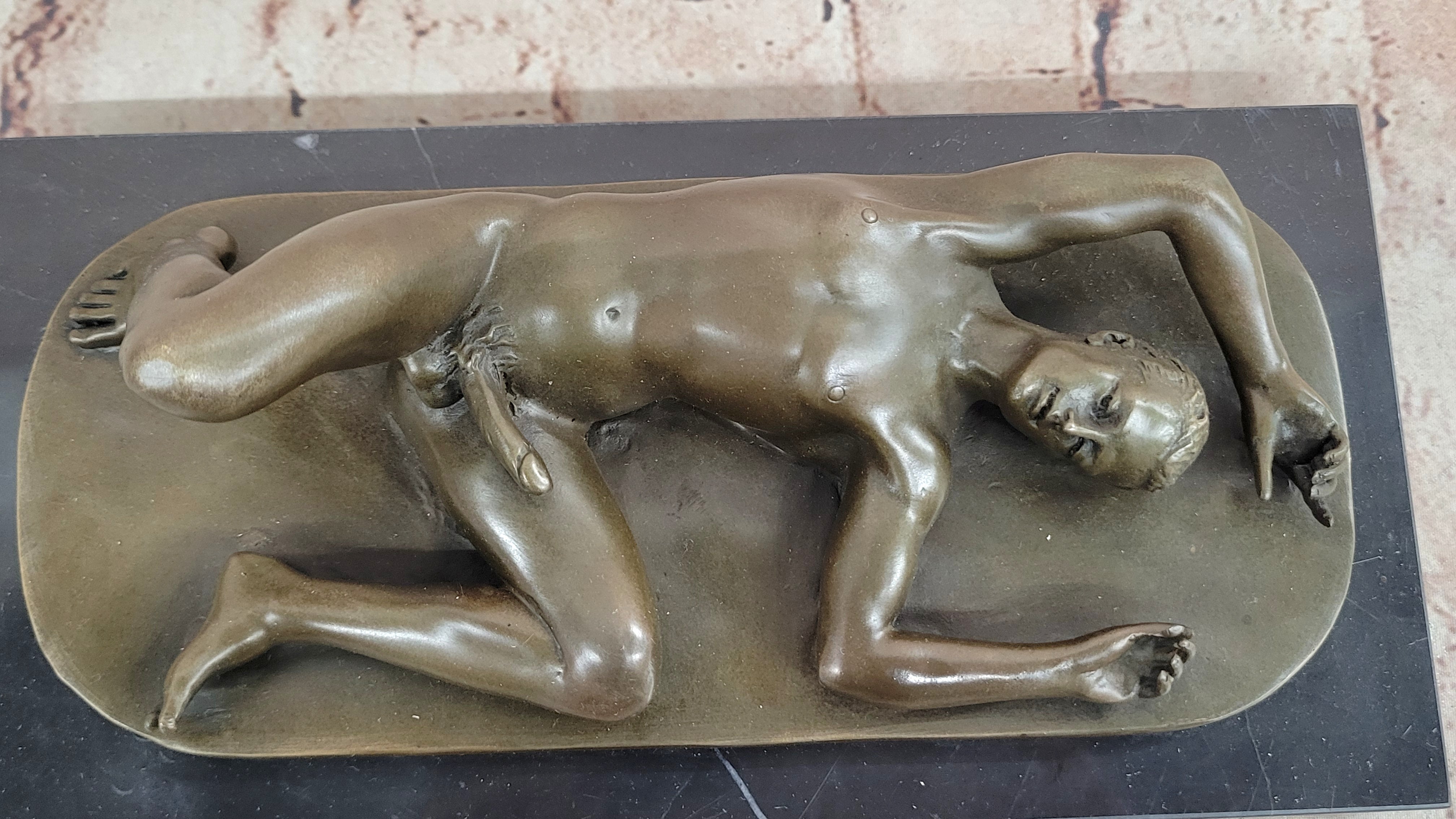 COLLECTIBLE BRONZE SCULPTURE STATUE Gay Art Collector Edition Nude Male Man Gay