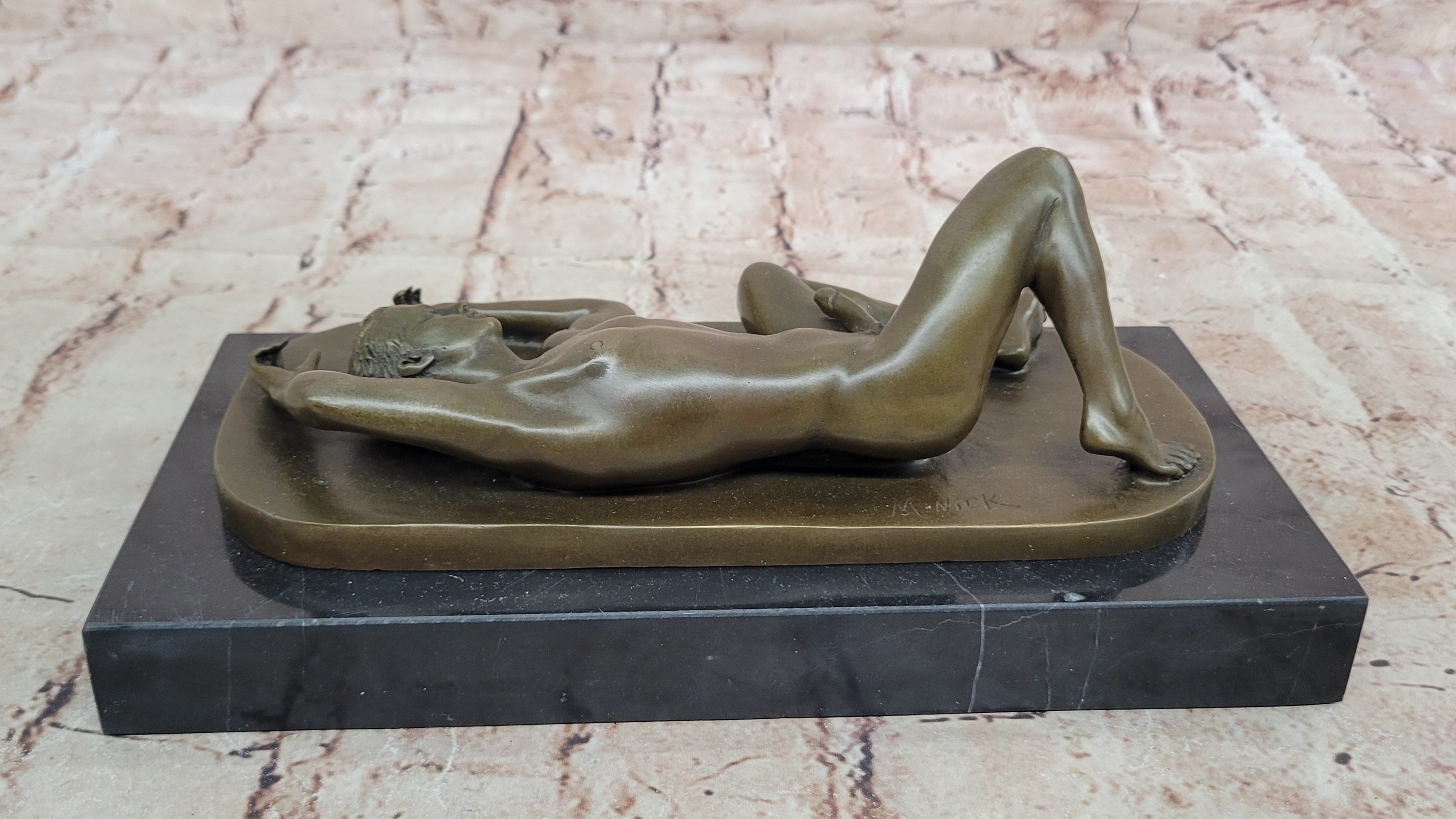 COLLECTIBLE BRONZE SCULPTURE STATUE Gay Art Collector Edition Nude Male Man Gay