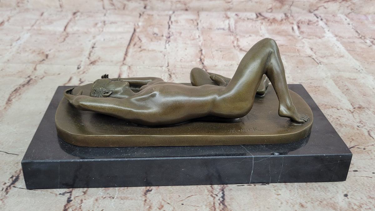COLLECTIBLE BRONZE SCULPTURE STATUE Gay Art Collector Edition Nude Male Man Gay
