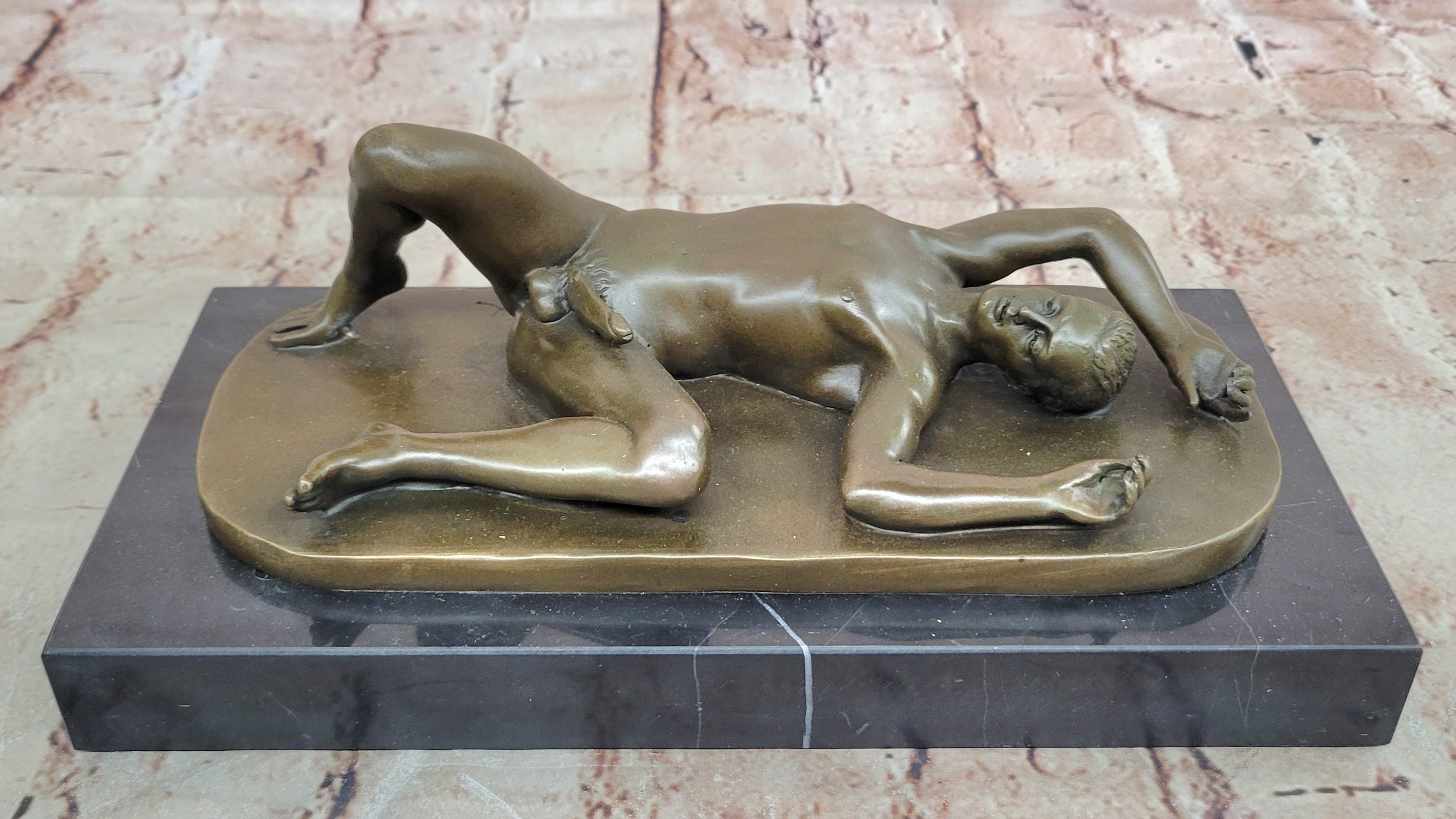 COLLECTIBLE BRONZE SCULPTURE STATUE Gay Art Collector Edition Nude Male Man Gay
