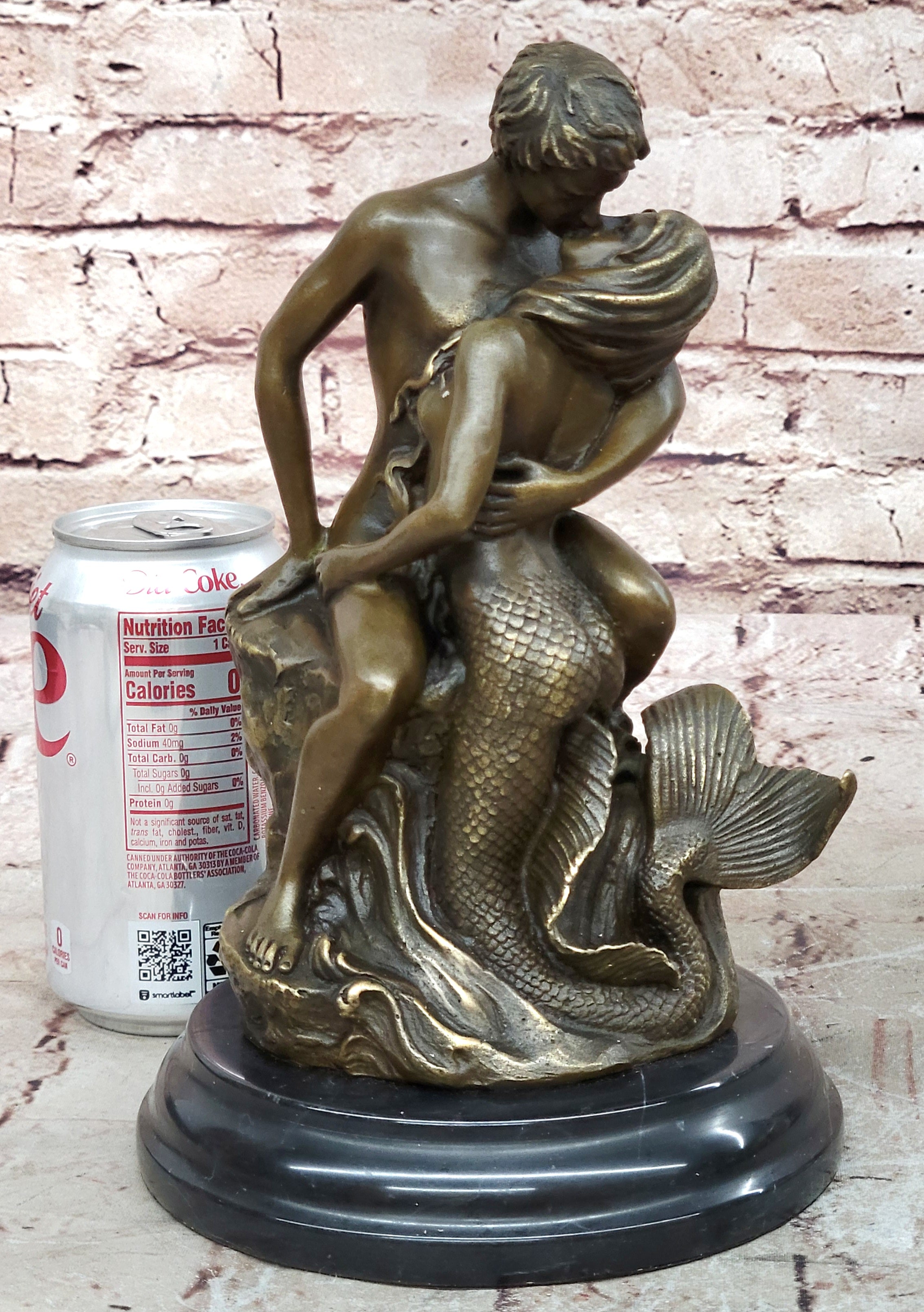 Rare Original Aldo Vitaleh Bronze Sculpture Mermaid Collectible Nude Statue Gift