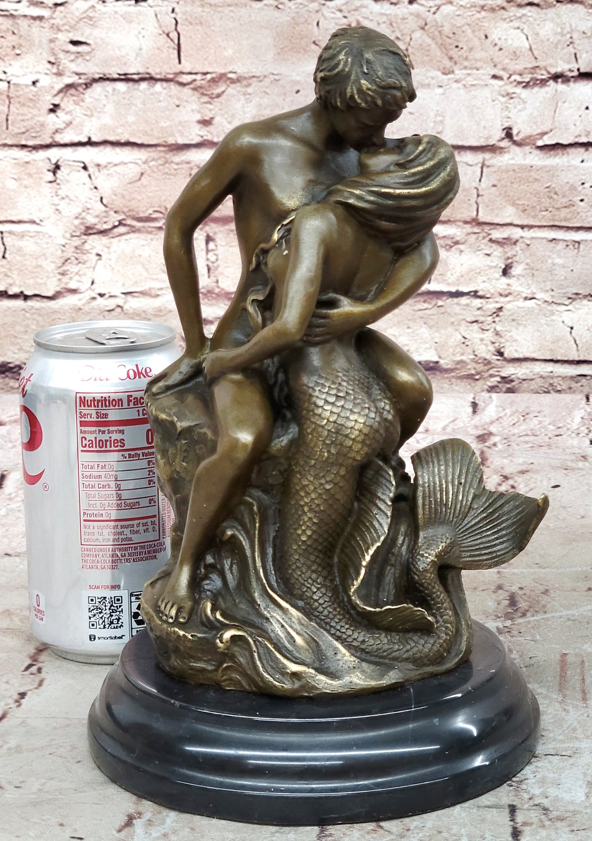 Rare Original Aldo Vitaleh Bronze Sculpture Mermaid Collectible Nude Statue Gift