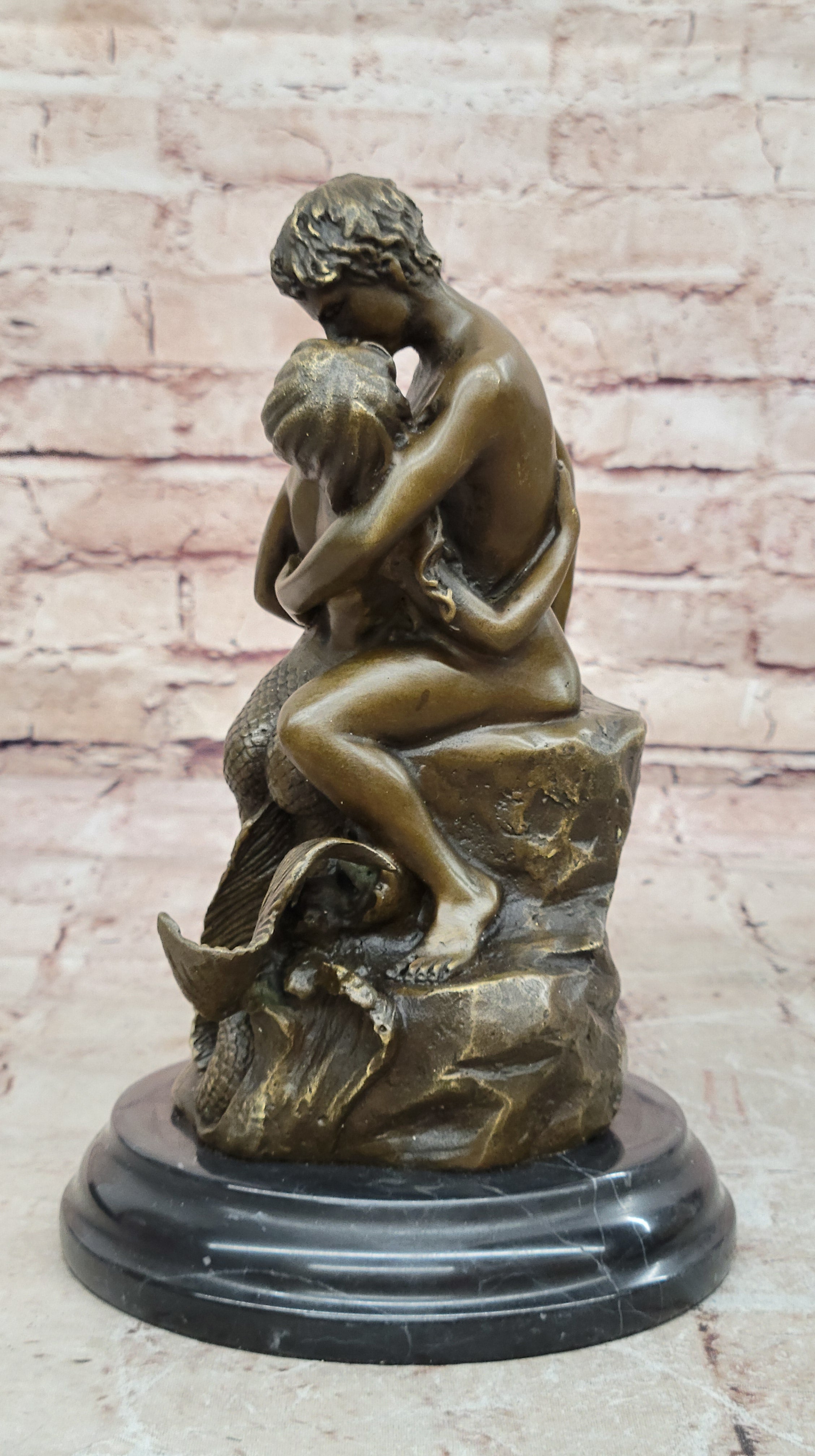 Rare Original Aldo Vitaleh Bronze Sculpture Mermaid Collectible Nude Statue Gift