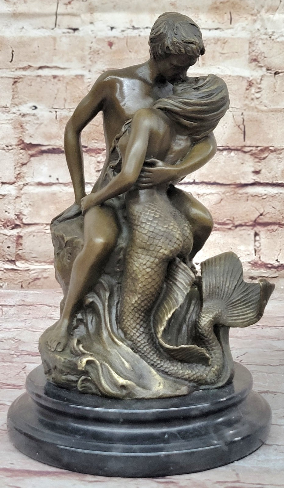 Rare Original Aldo Vitaleh Bronze Sculpture Mermaid Collectible Nude Statue Gift