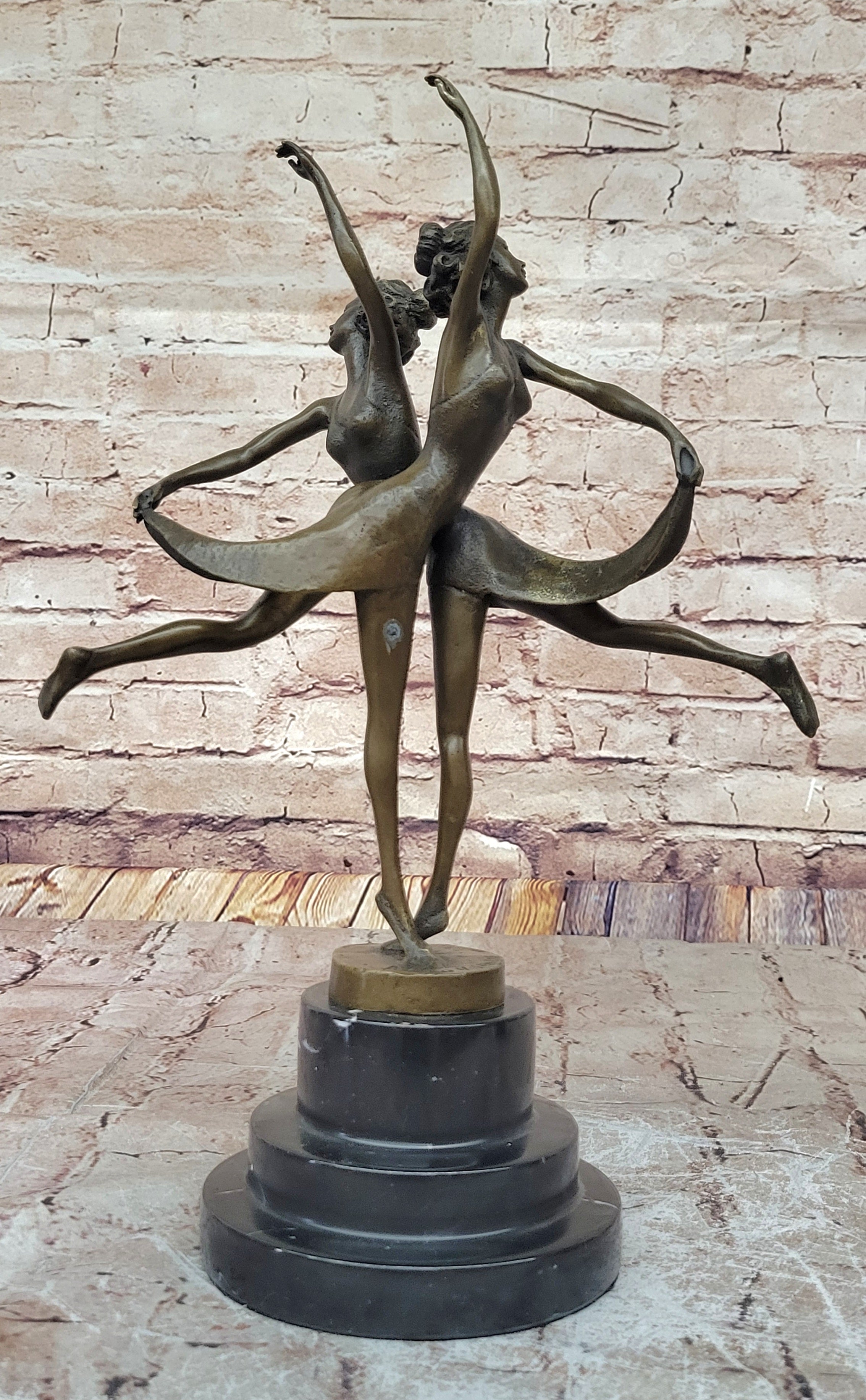 Handcrafted bronze sculpture SALE Dancer Twins Gemini Vitaleh Original*