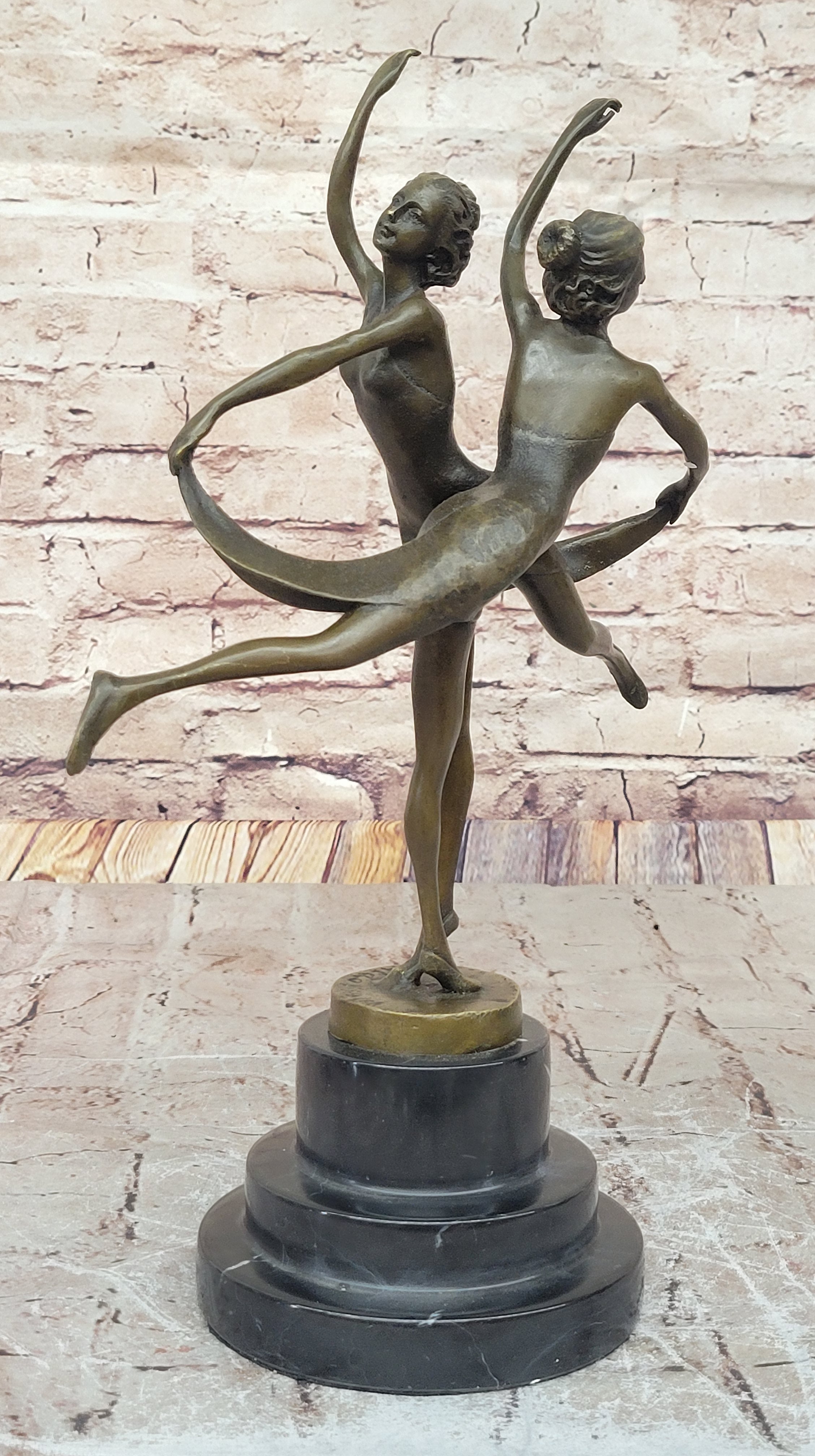 Handcrafted bronze sculpture SALE Dancer Twins Gemini Vitaleh Original*